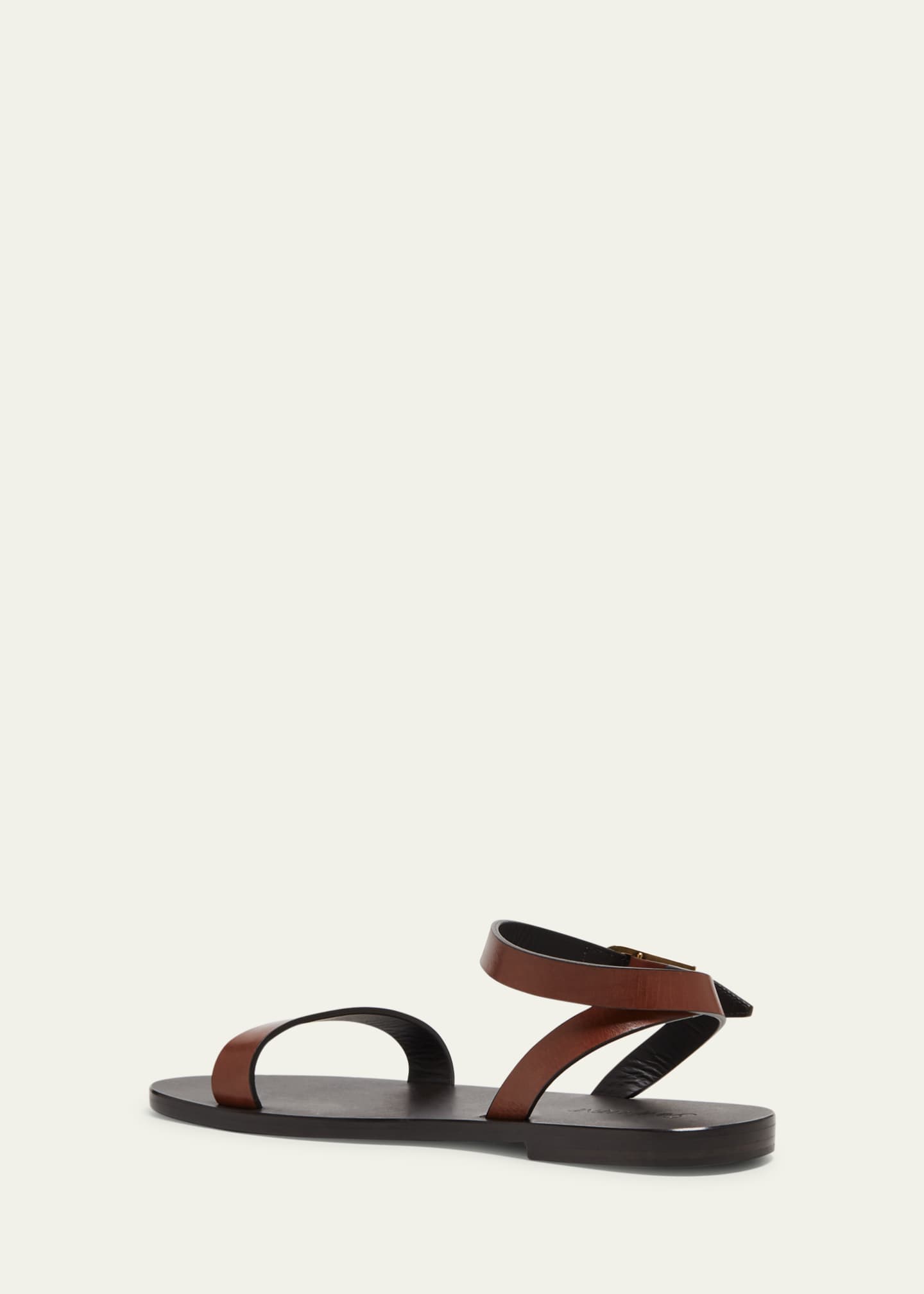 Saint Laurent Sahara Leather Ankle-Strap Sandals Image 4 of 5