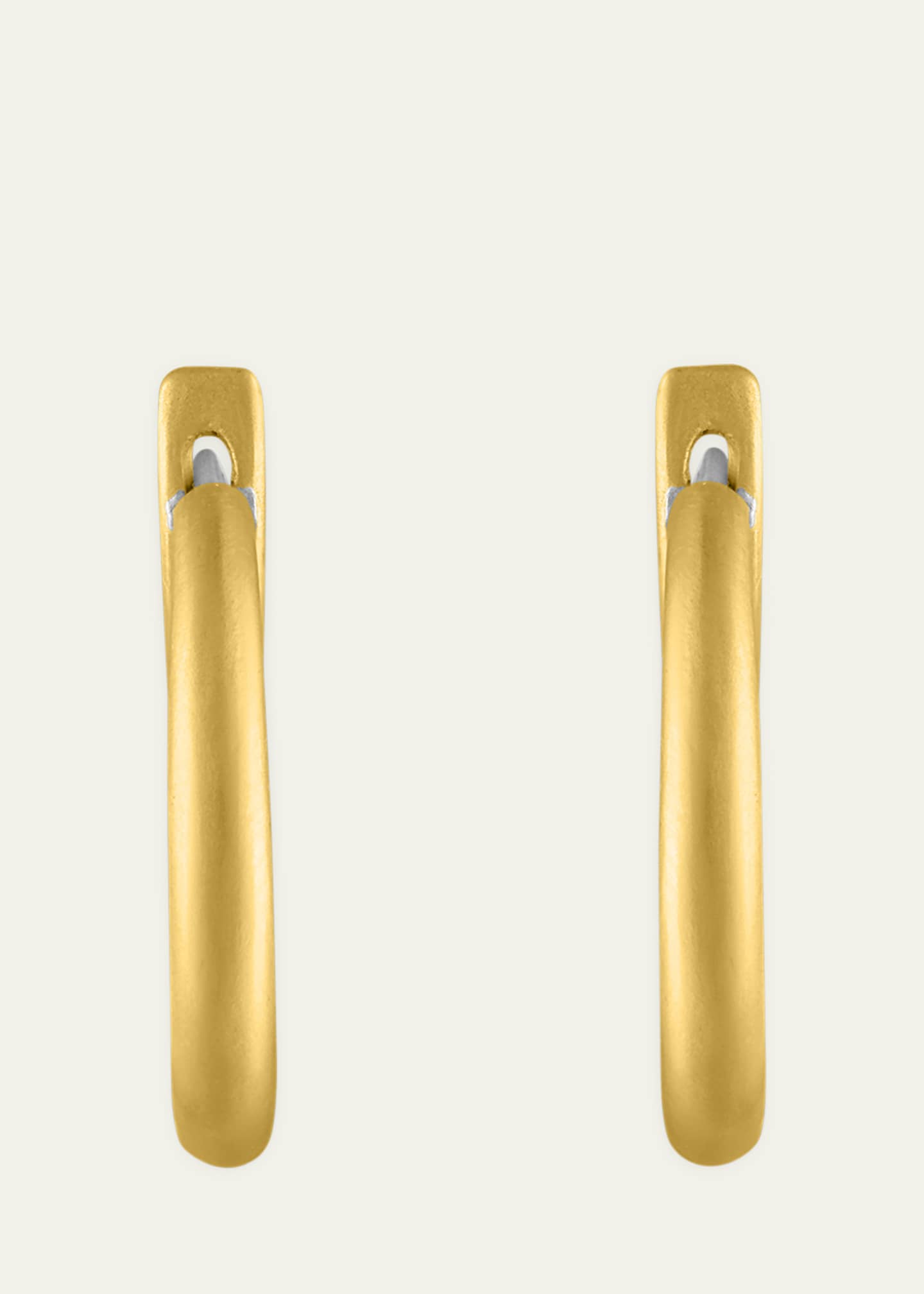 Prounis Jewelry 22K Yellow Gold Hinged Hoop and Hook Earrings, 16mm Image 2 of 2
