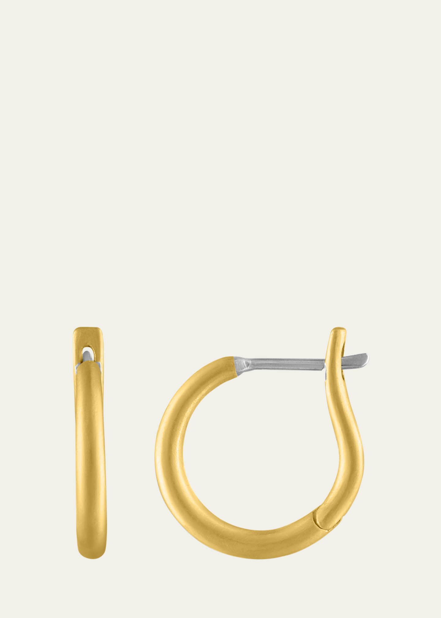 Prounis Jewelry 22K Yellow Gold Hinged Hoop and Hook Earrings, 16mm Image 1 of 2