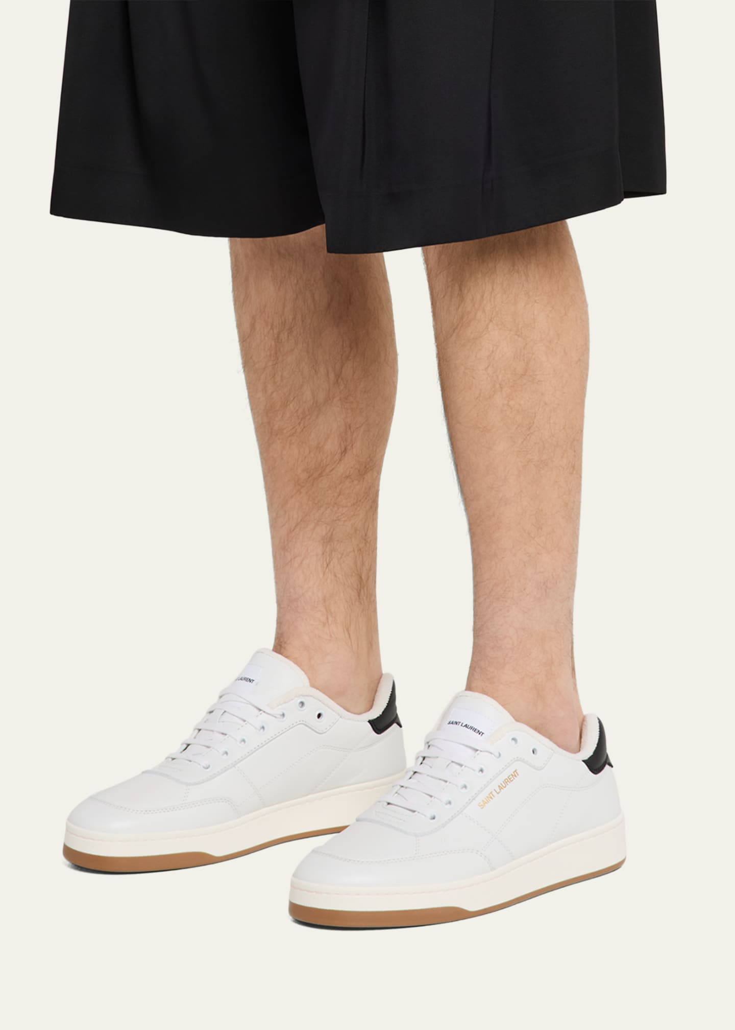 Saint Laurent Men's SL/61 Leather Low-Top Sneakers Image 2 of 6