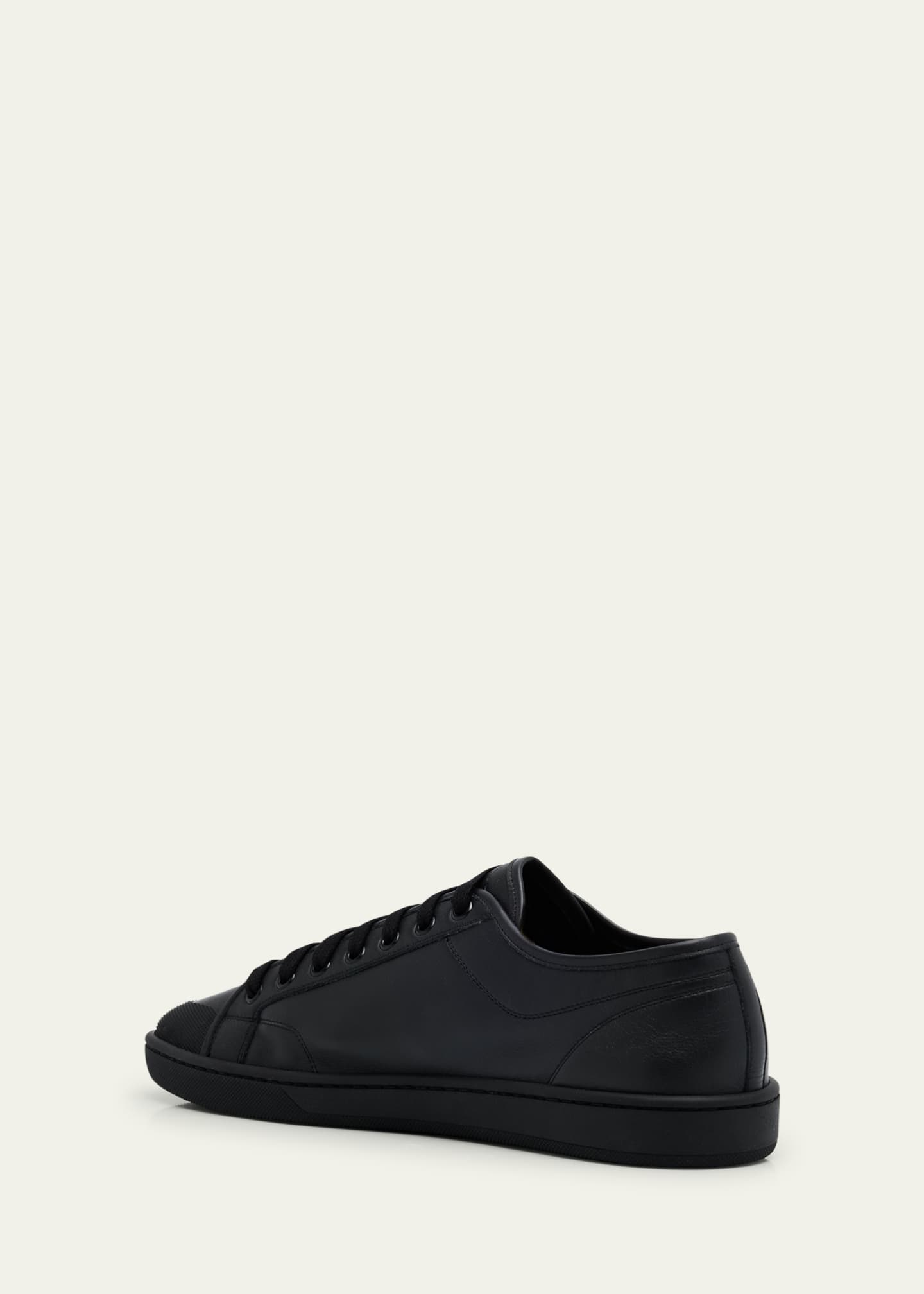Saint Laurent Men's Gym Leather Low-Top Sneakers Image 2 of 4