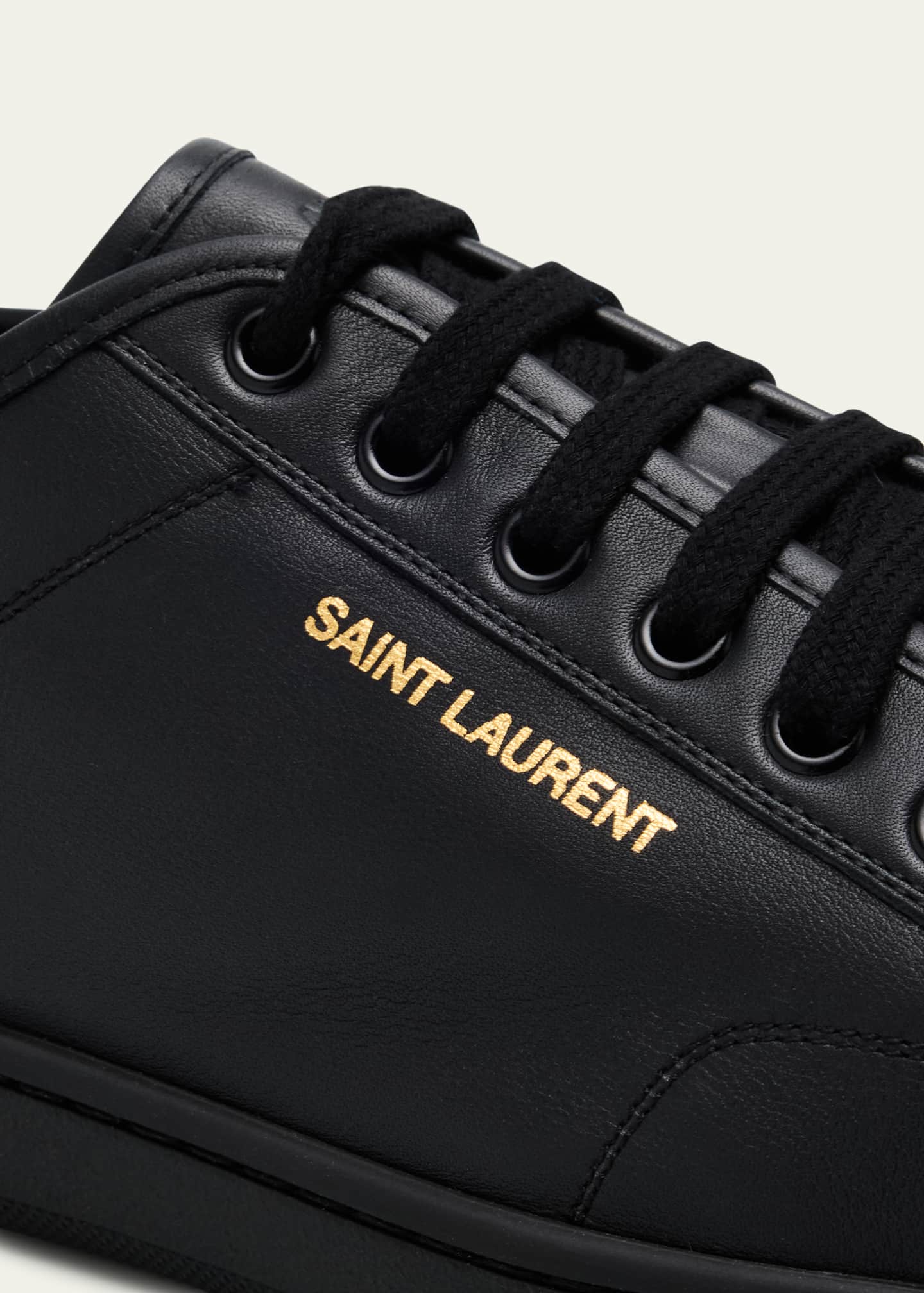 Saint Laurent Men's Gym Leather Low-Top Sneakers Image 3 of 4