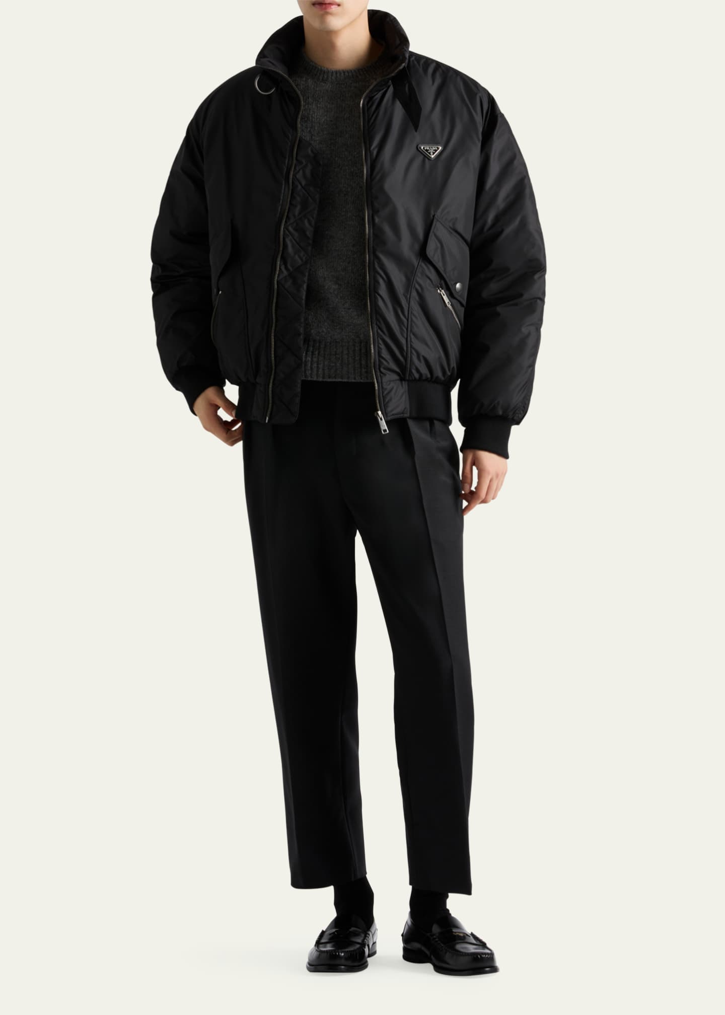 Prada Men's Medium-Weight Re-Nylon Down Jacket Image 2 of 3