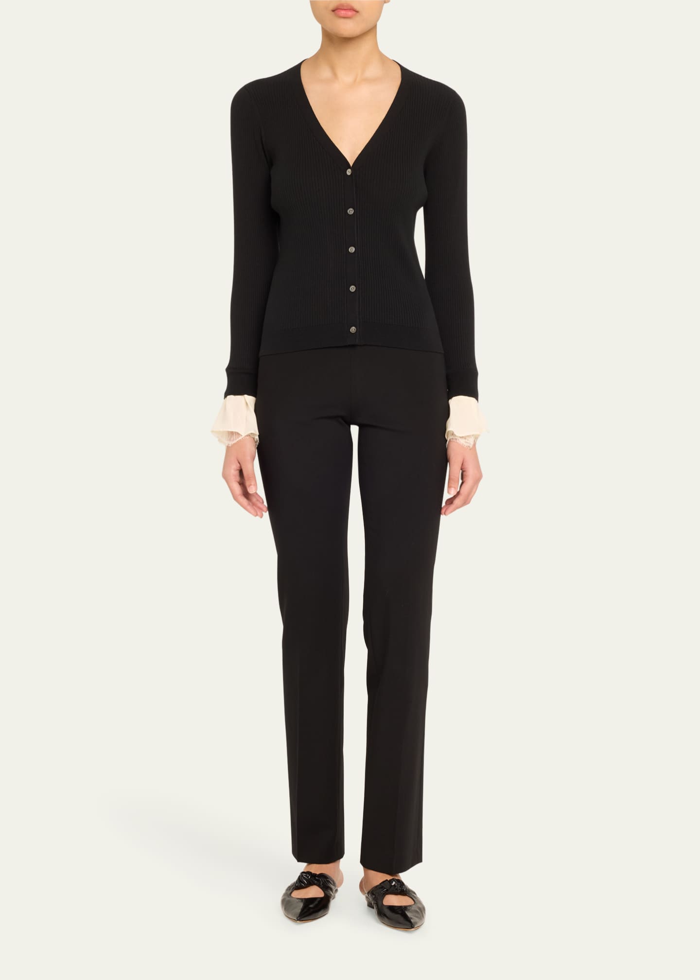 Cinq a Sept Bernadette Ribbed Cardigan Image 2 of 5