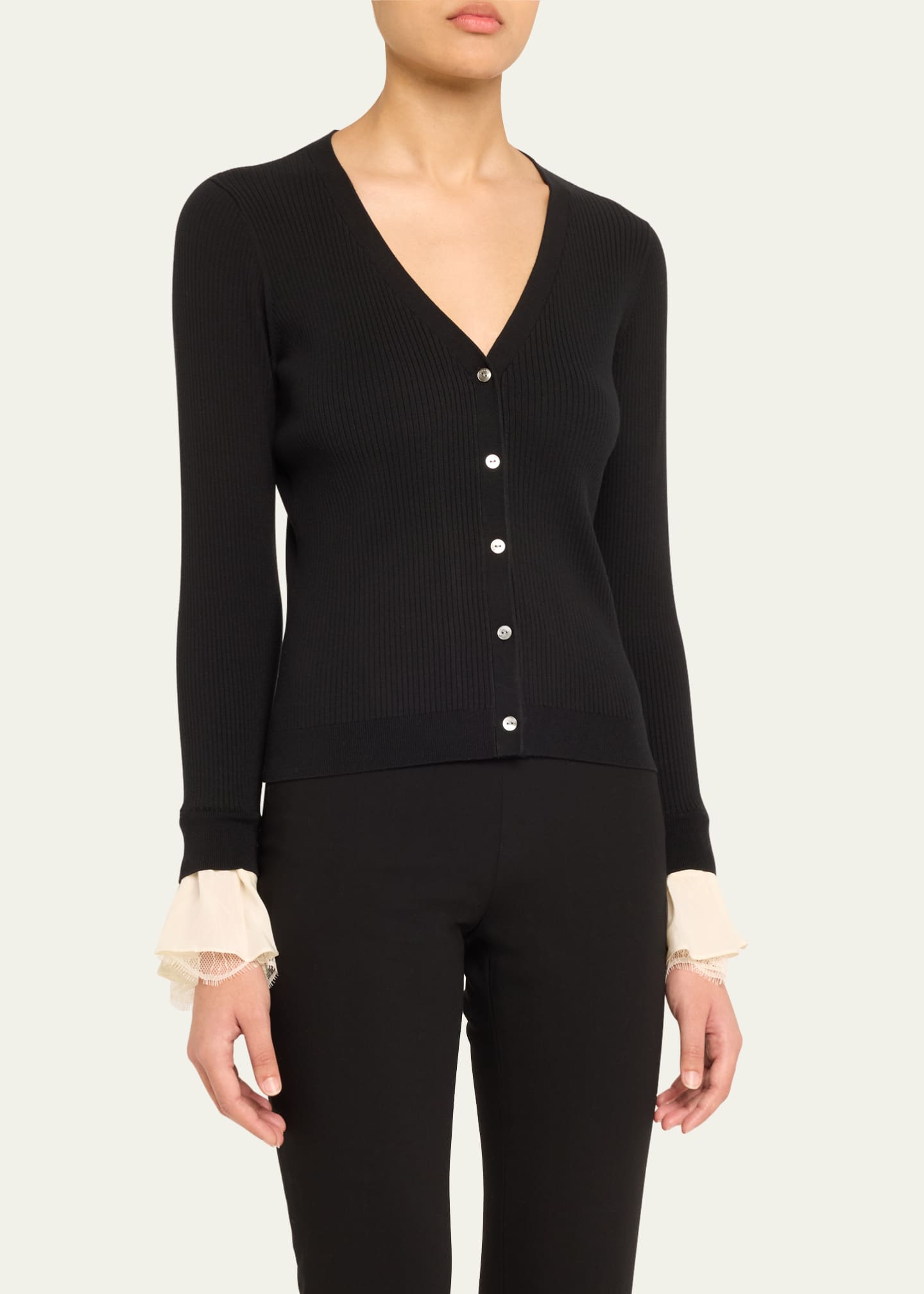 Cinq a Sept Bernadette Ribbed Cardigan Image 4 of 5