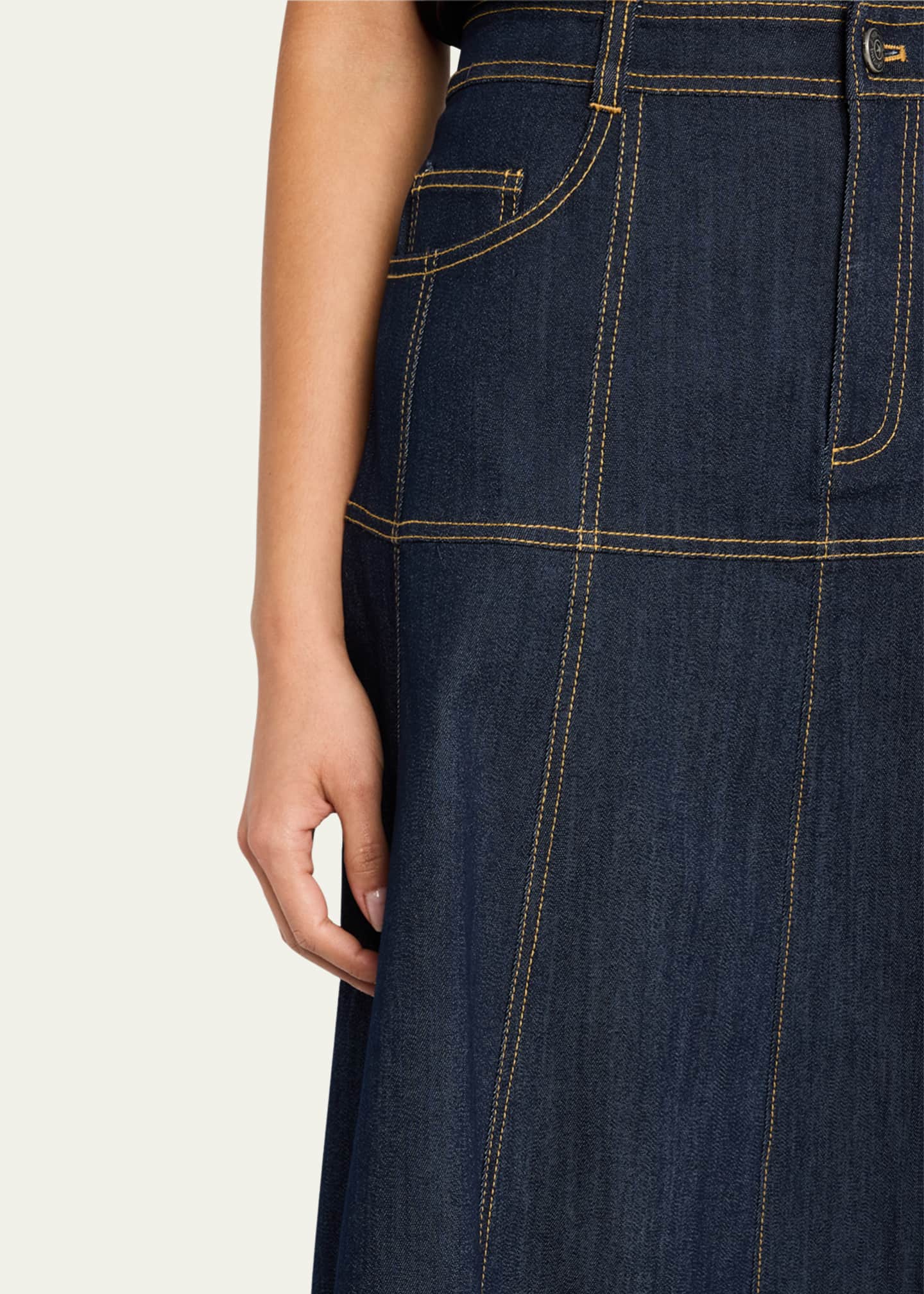 Cinq a Sept Hester A-Line Denim Skirt with Topstitching Image 5 of 5