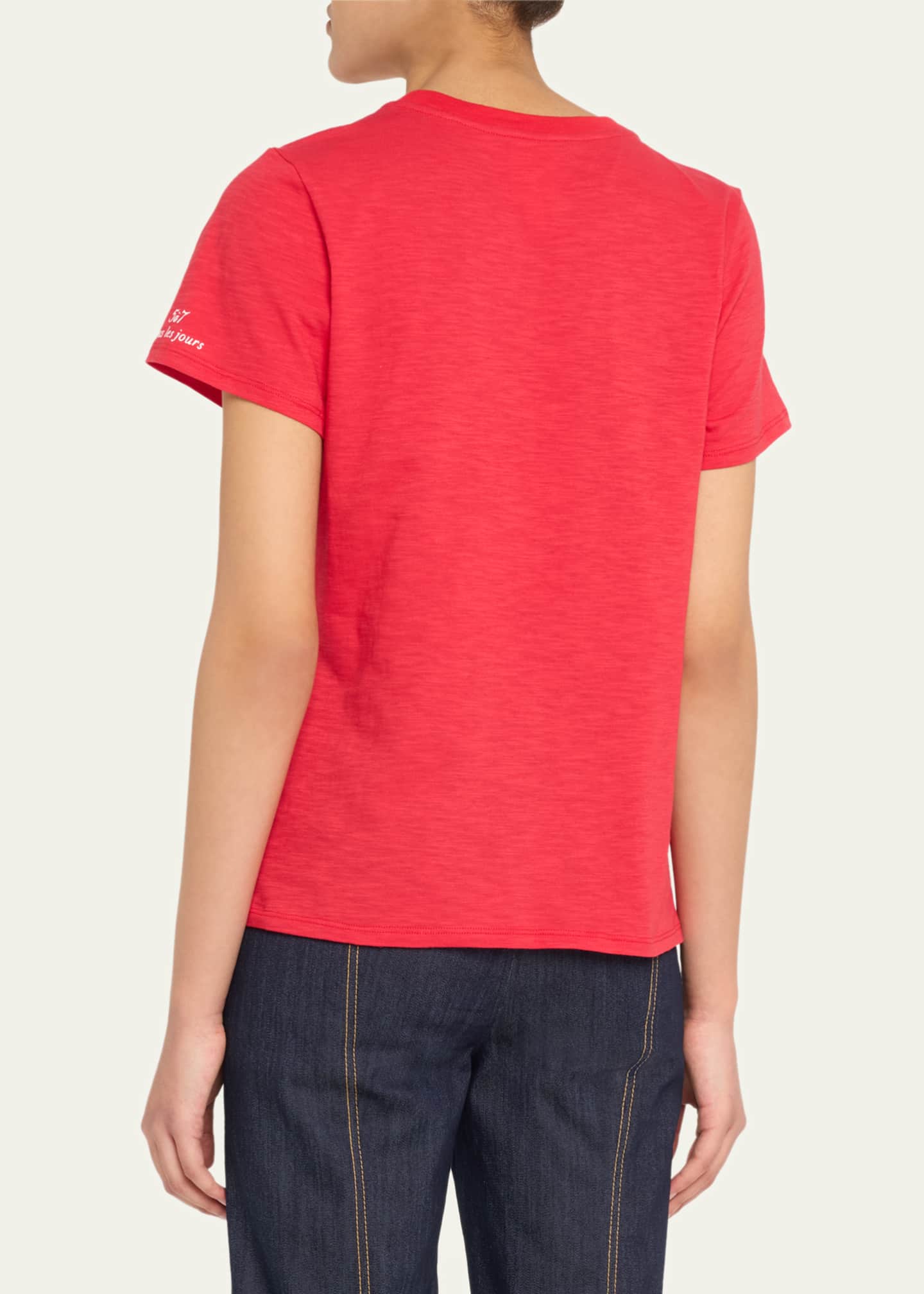 Cinq a Sept Pearl-Embellished Amour Crewneck Tee Image 3 of 5