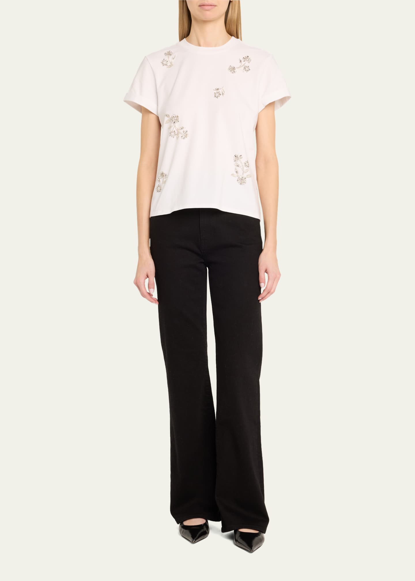 Cinq a Sept Bree Short-Sleeve Rhinestone Vine Tee Image 2 of 5