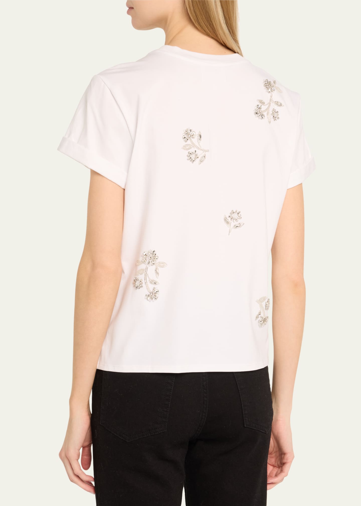 Cinq a Sept Bree Short-Sleeve Rhinestone Vine Tee Image 3 of 5