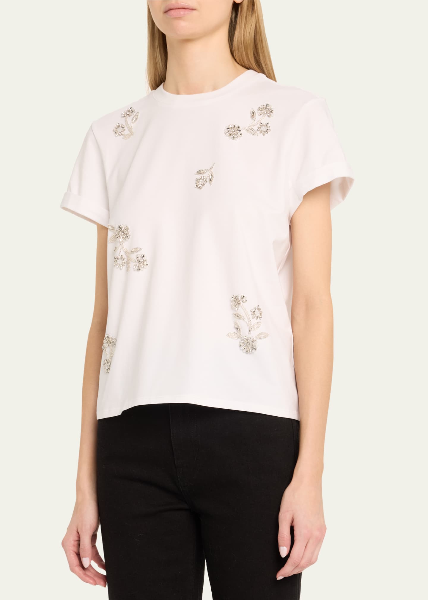 Cinq a Sept Bree Short-Sleeve Rhinestone Vine Tee Image 4 of 5