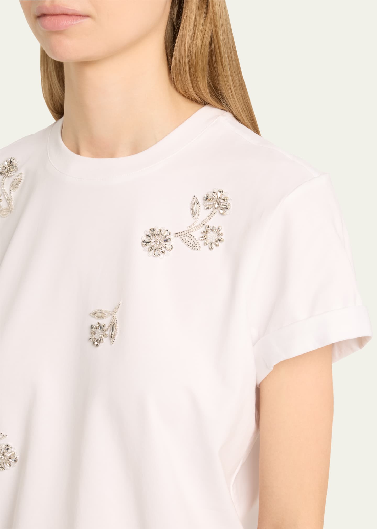 Cinq a Sept Bree Short-Sleeve Rhinestone Vine Tee Image 5 of 5