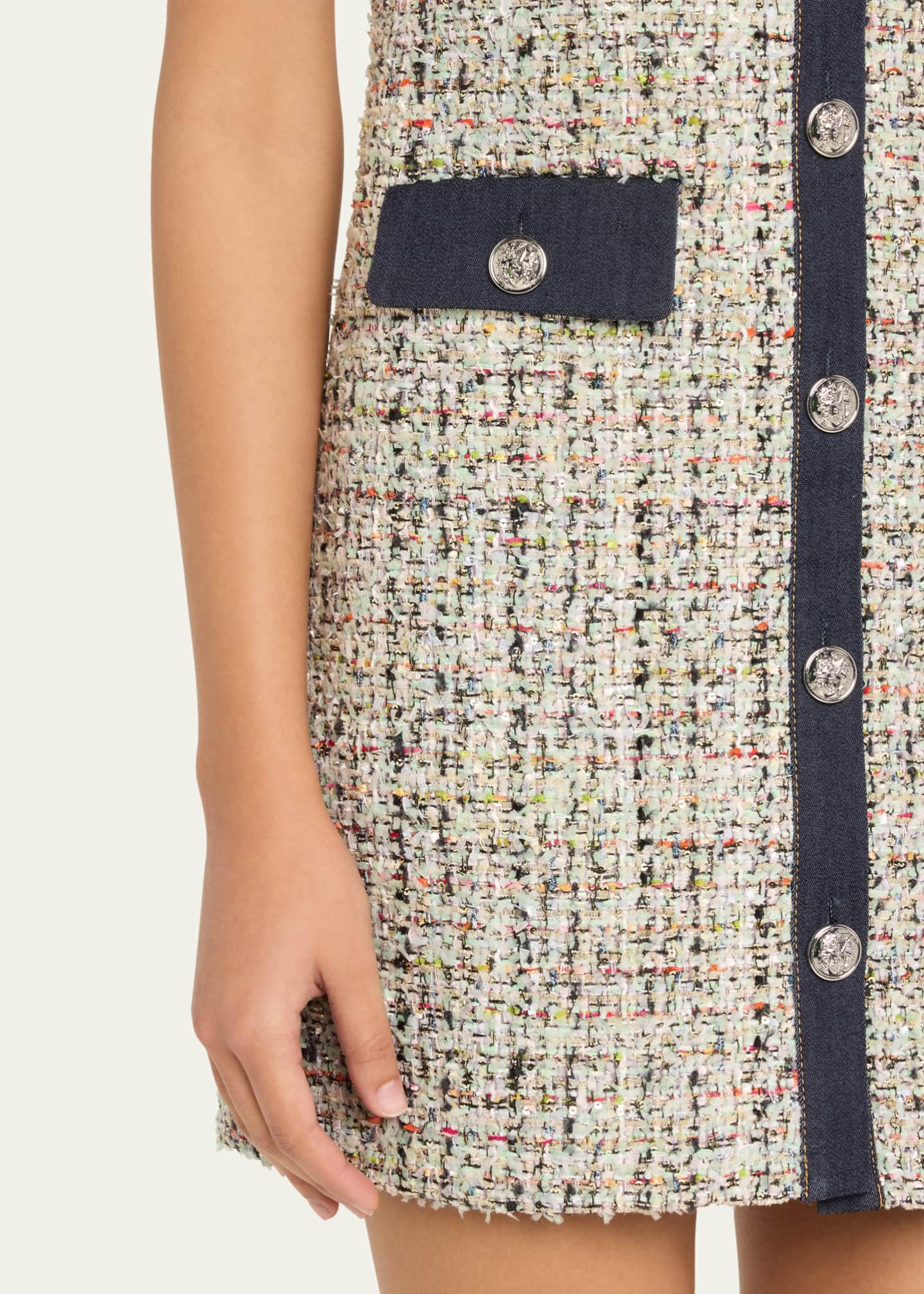 Cinq a Sept Anya Short-Sleeve Boucle Mini Dress Image 5 of 5