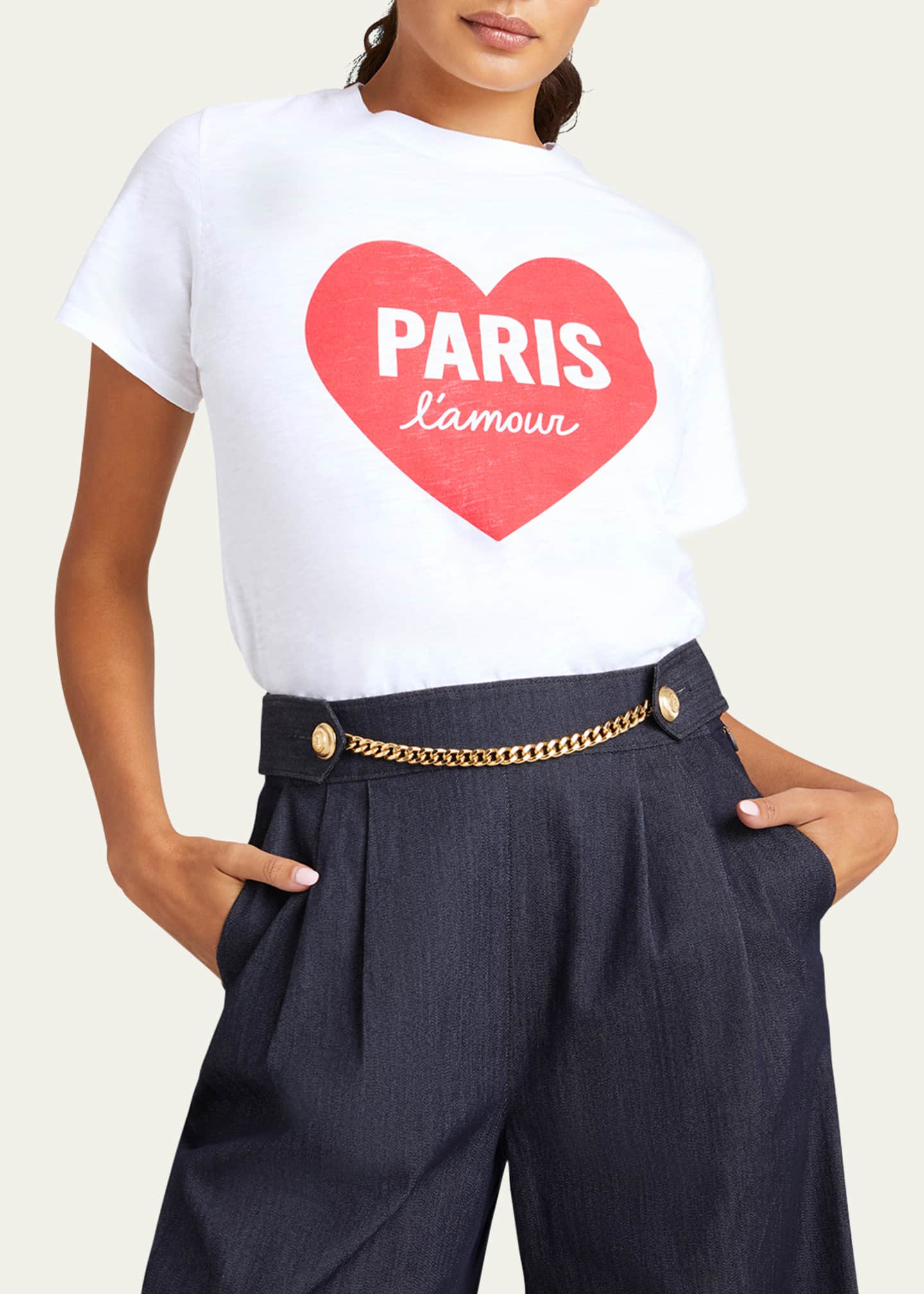 Cinq a Sept Crewneck Paris L'Amour Heart Tee Image 3 of 3
