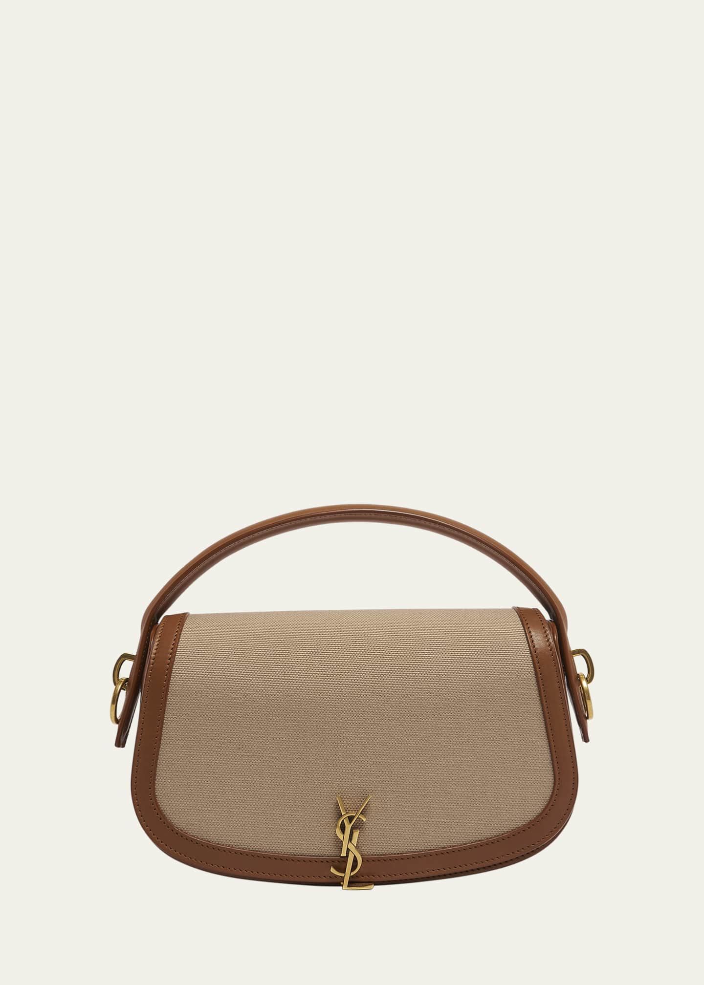Saint Laurent Voltaire YSL Shoulder Bag in Canvas and Leather Image 1 of 4