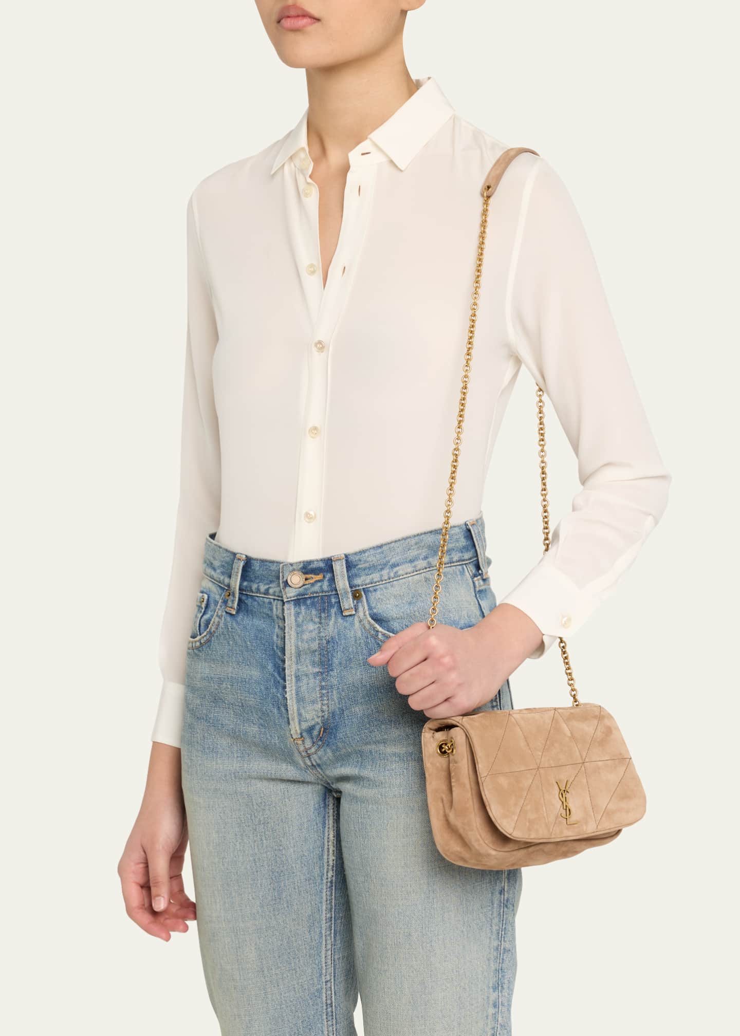 ショルダーバッグ・ポシェット Saint Laurent Mini Jamie 4.3 Suede Shoulder Bag Saint Laurent Jamie 4.3 Mini YSL Chain Shoulder Bag in