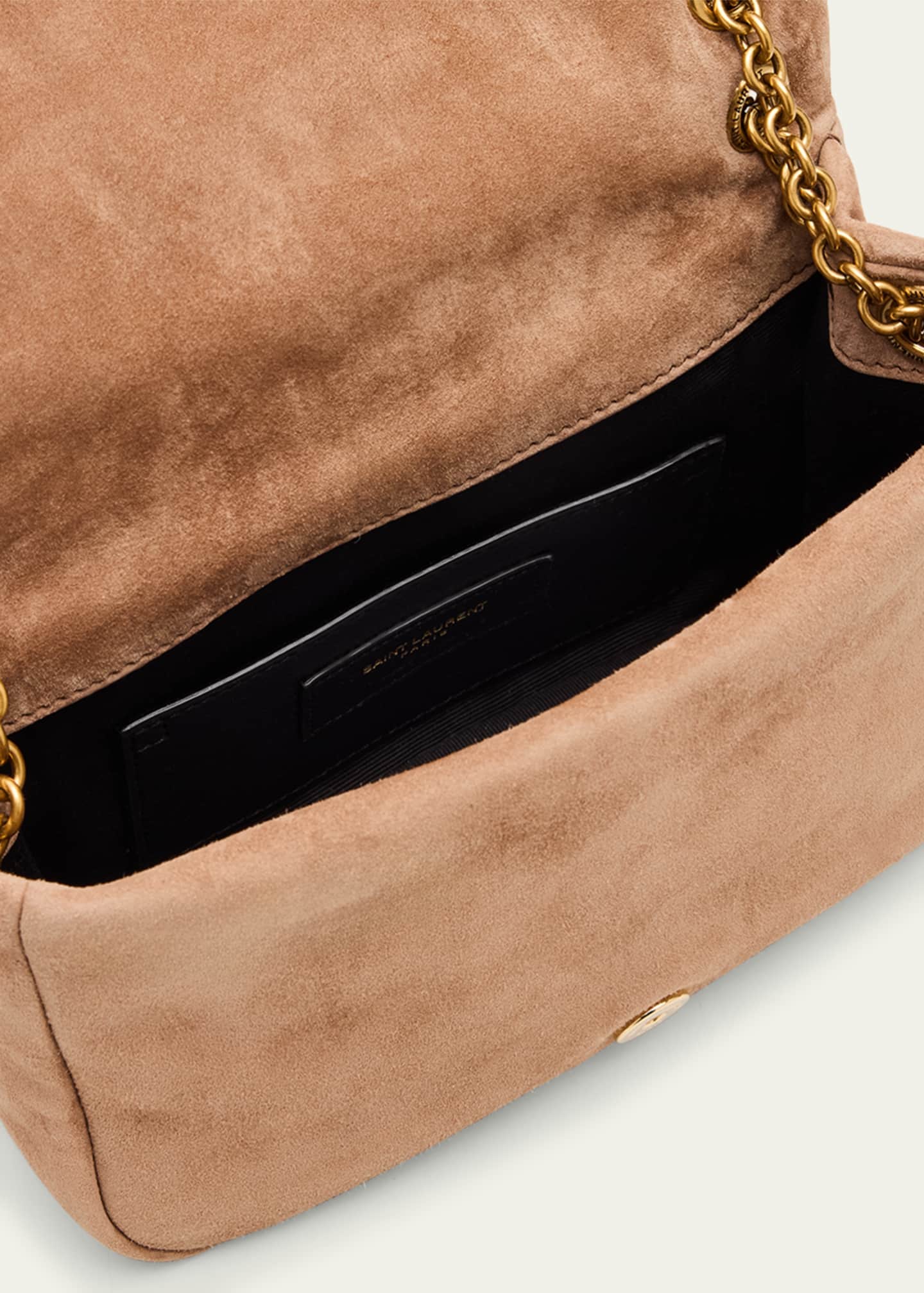 Jamie 4.3 Mini YSL Chain Shoulder Bag in Quilted Suede