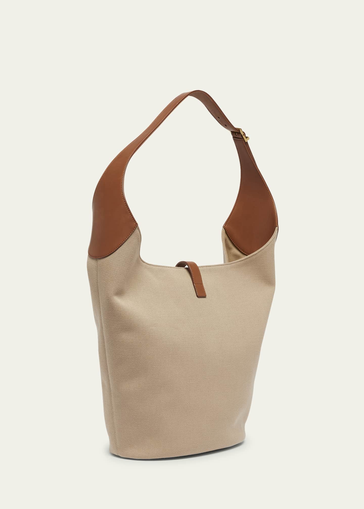 Saint Laurent Le 5 A 7 YSL Hobo Bag in Canvas and Leather Image 3 of 5