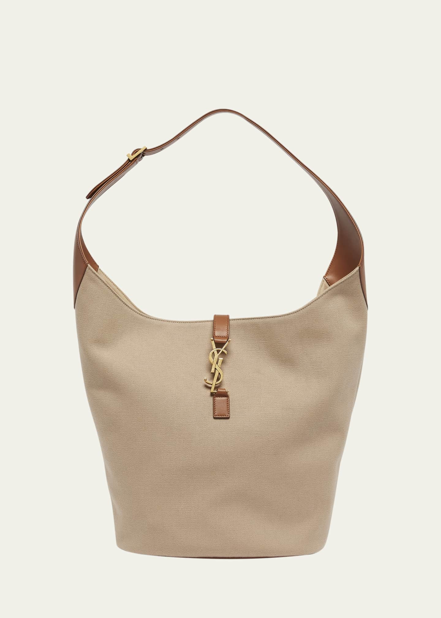Saint Laurent Le 5 A 7 YSL Hobo Bag in Canvas and Leather Image 1 of 5