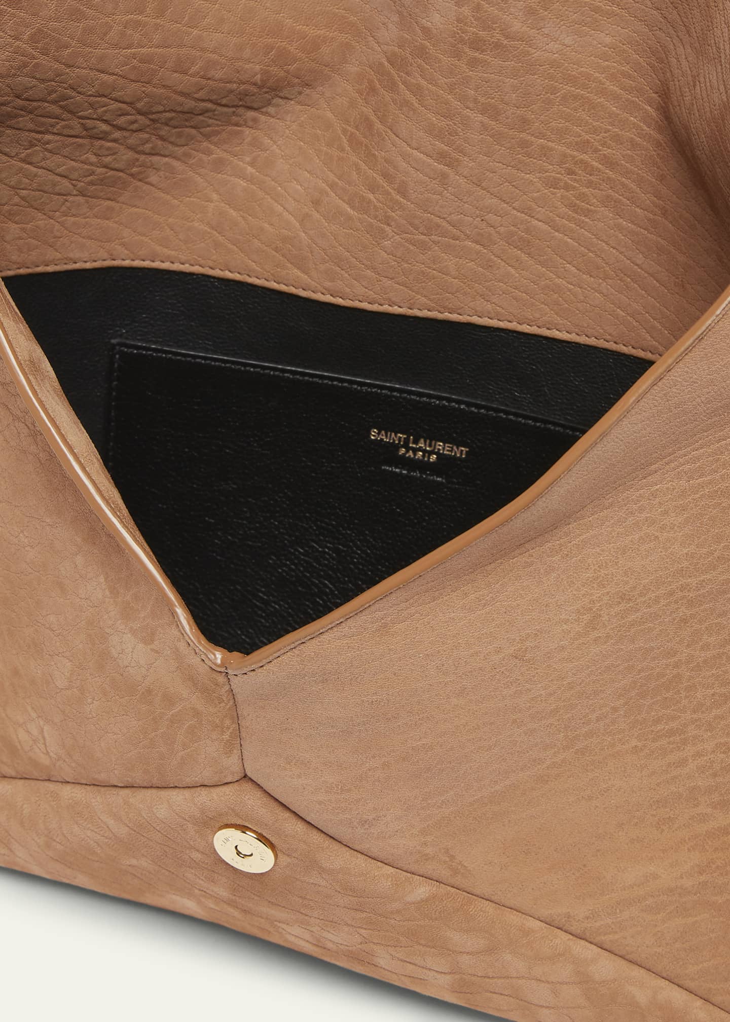 Saint Laurent Large YSL Envelope Pouch Clutch Bag in Pebbled Leather Image 4 of 5