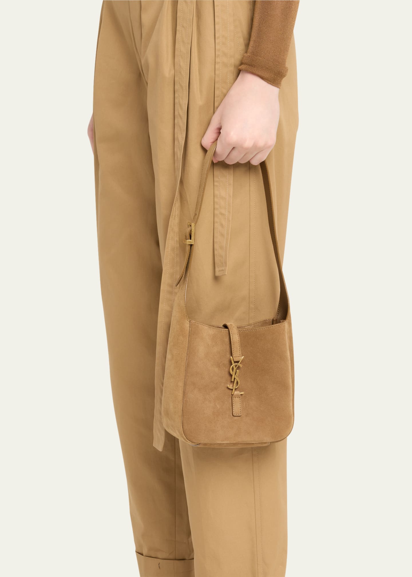 Saint Laurent Le 5 A 7 Baby YSL Hobo Bag in Suede Image 2 of 6