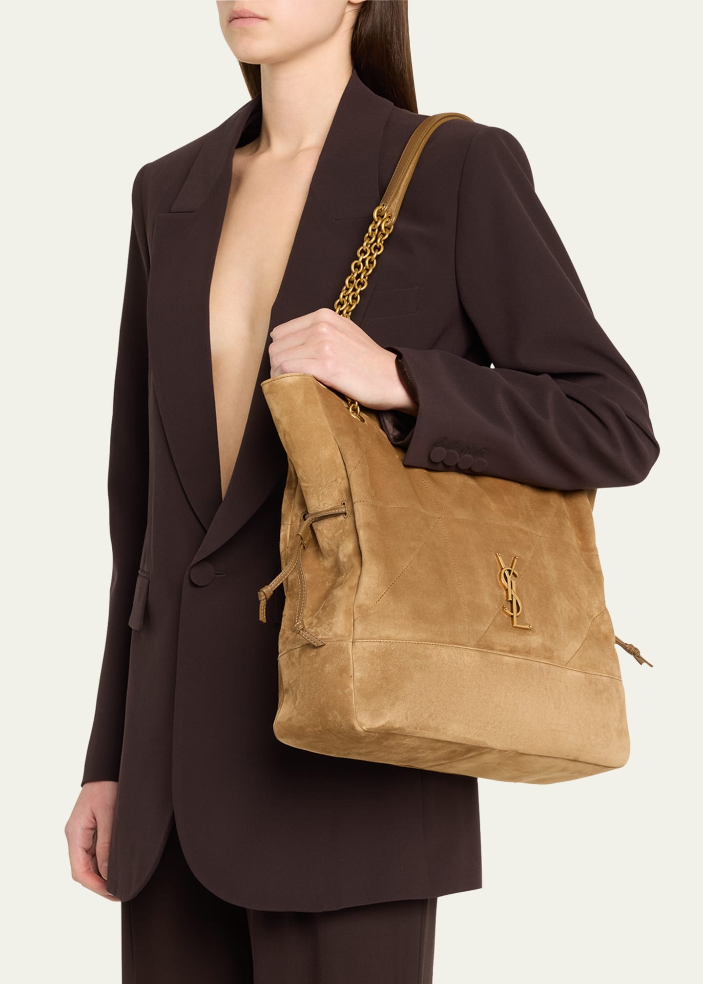 Saint Laurent Jamie 4.3 Drawstring Suede Shoulder Bag Image 2 of 6