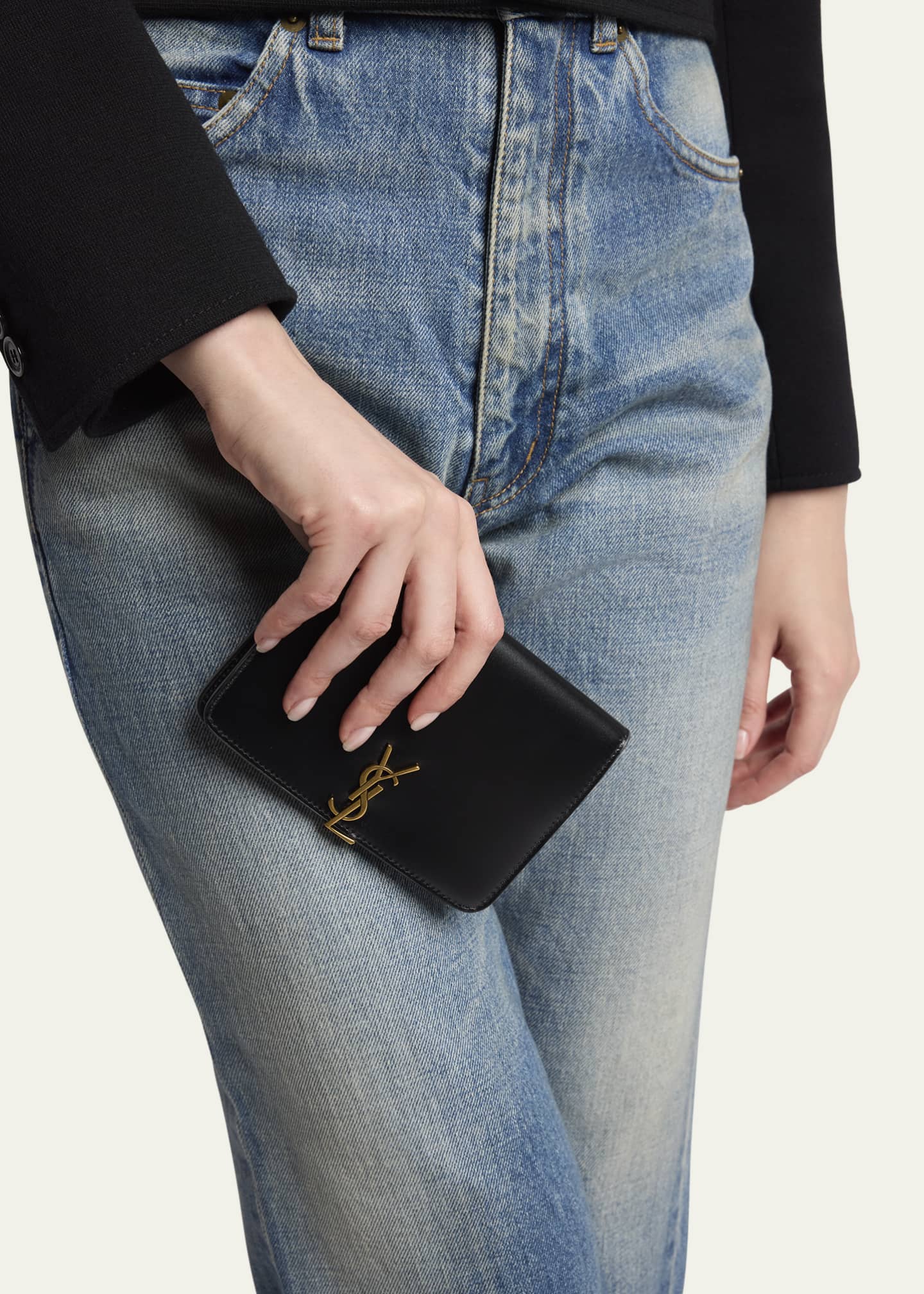 Saint Laurent YSL Passport Holder in Calfskin Image 2 of 4