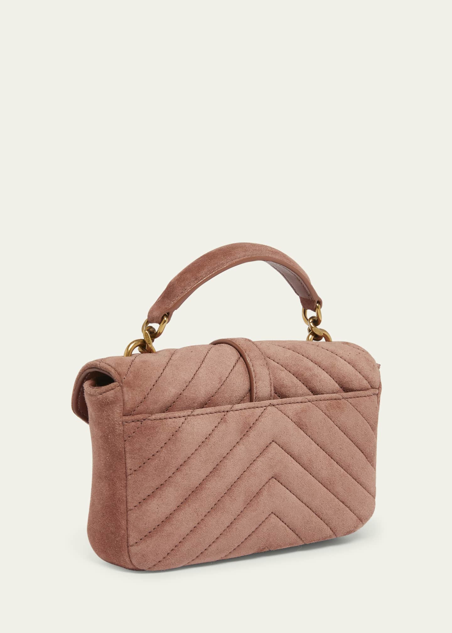 Saint Laurent College Mini Chain Shoulder Bag in Suede Image 3 of 5
