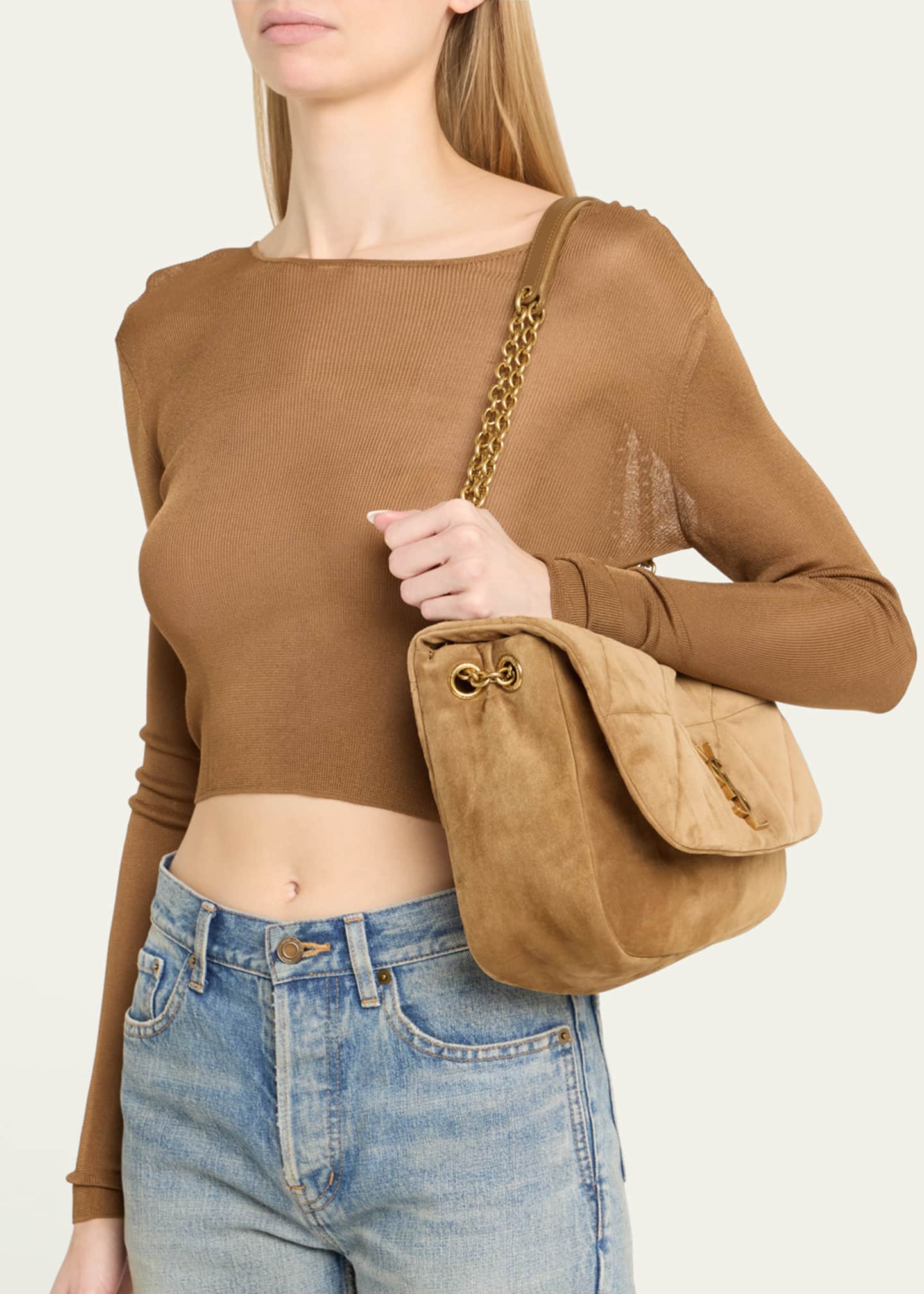 Saint Laurent Jamie 4.3 Medium Quilted Suede Shoulder Bag Image 2 of 6