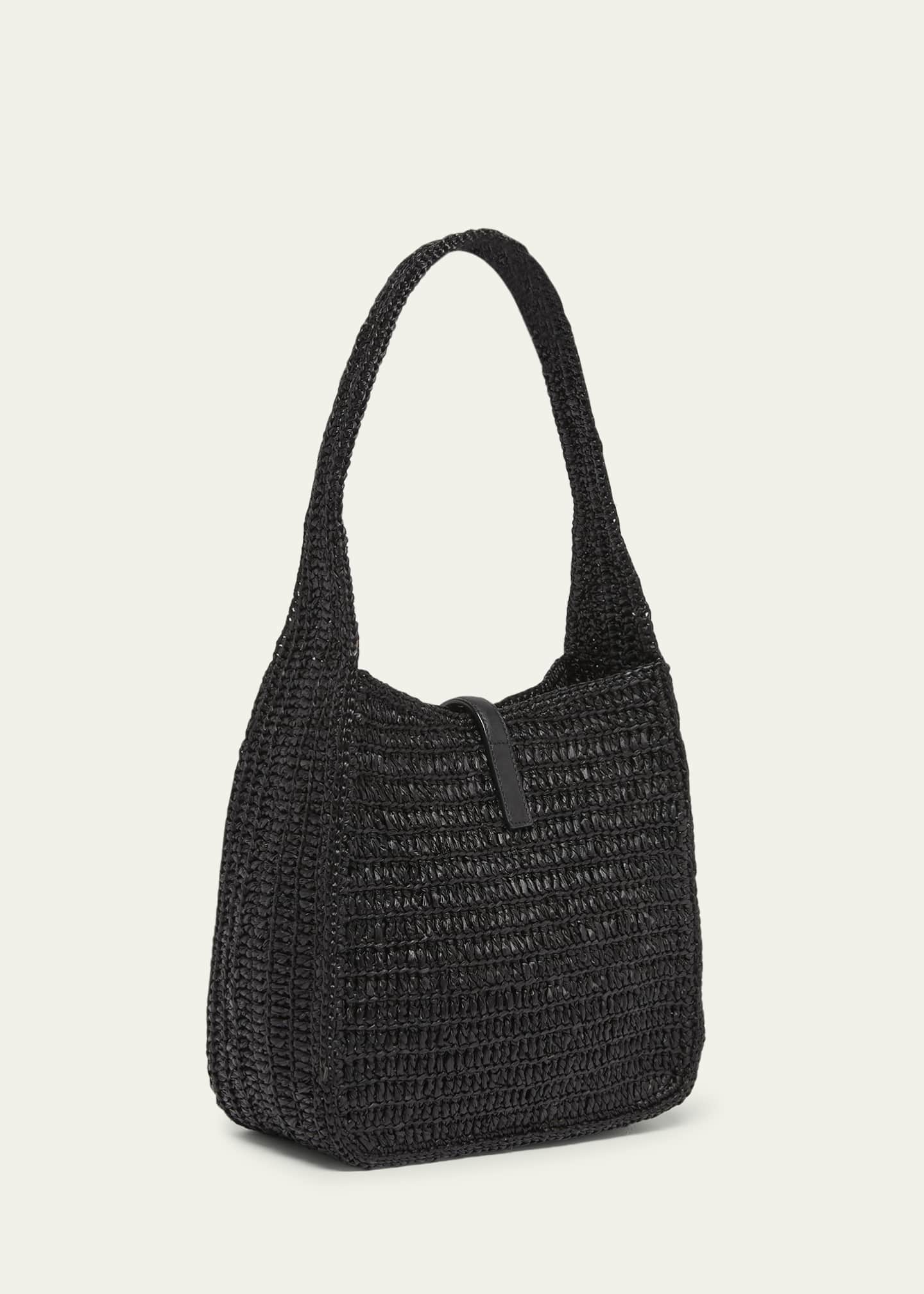 Saint Laurent Le 5 A 7 Small YSL Hobo Bag in Raffia Image 3 of 5