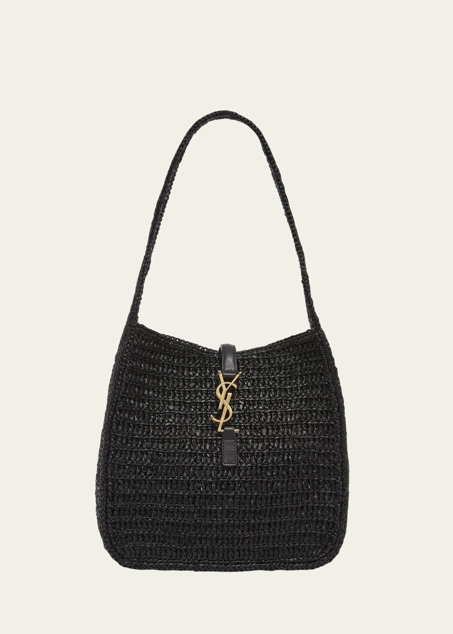 Saint Laurent Le 5 A 7 Small YSL Hobo Bag in Raffia Image 1 of 5