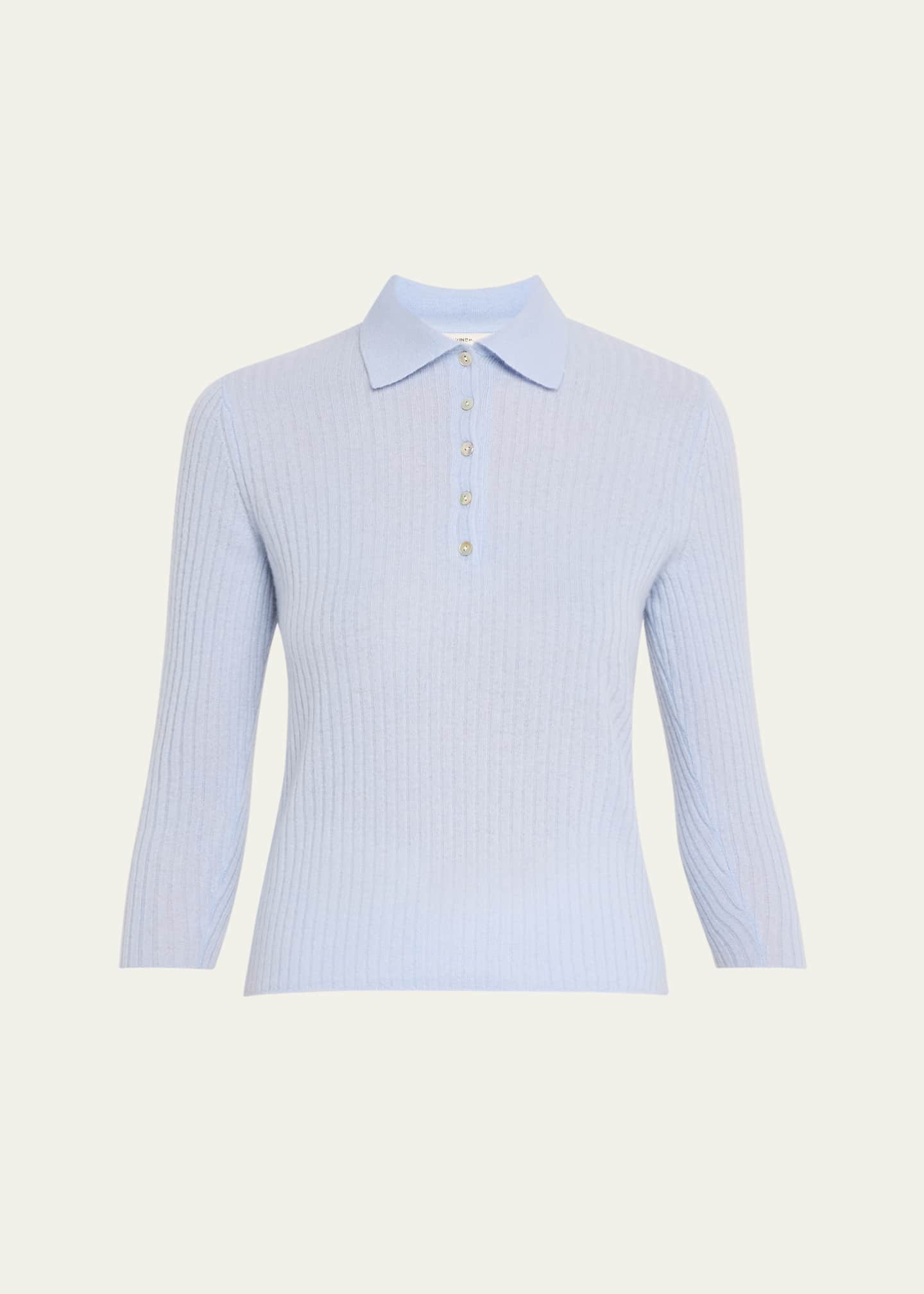 Vince Mulberry Silk-Blend Polo Top Image 1 of 4