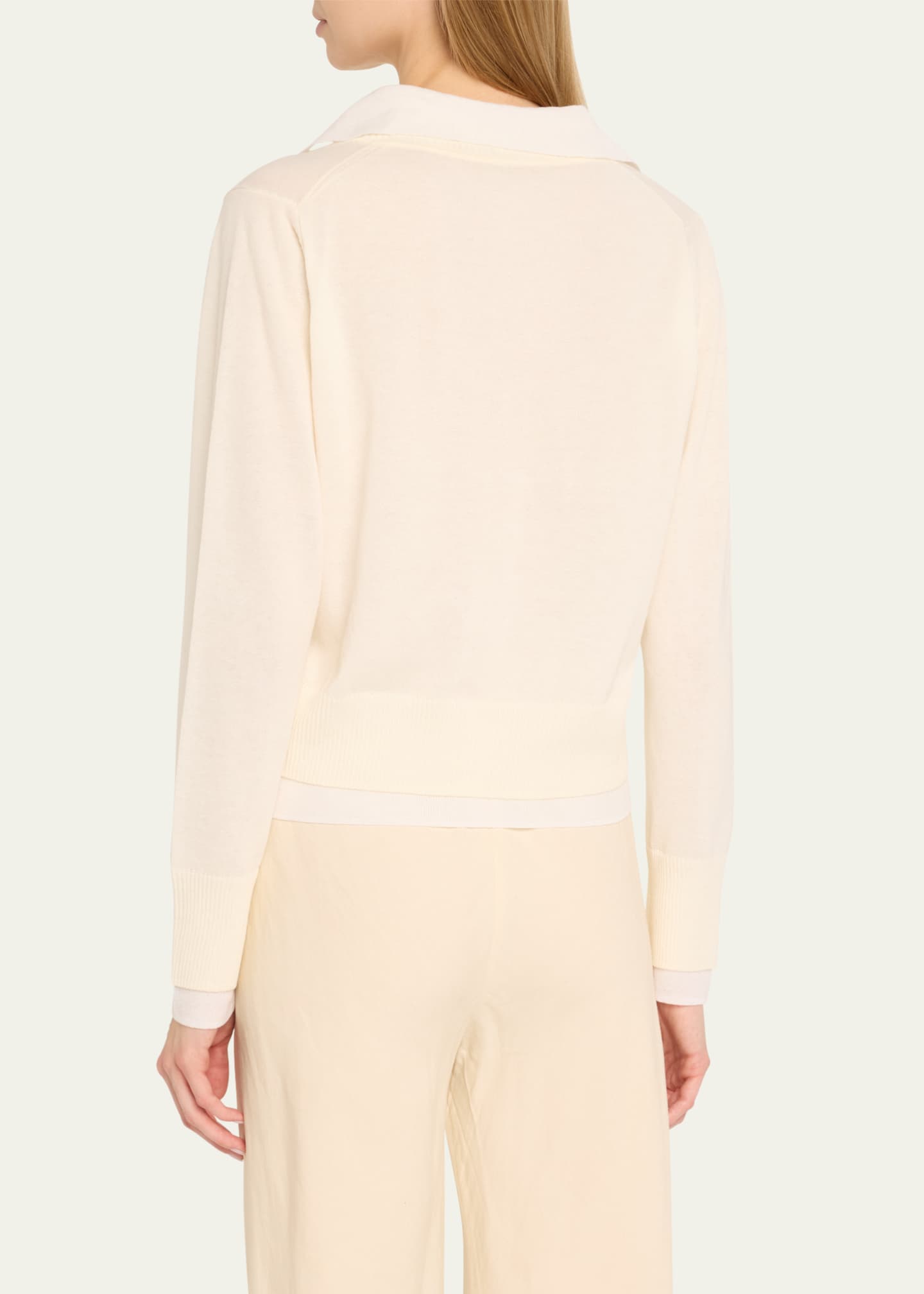 Vince Fine Knit Layered Collared Sweater Image 3 of 5
