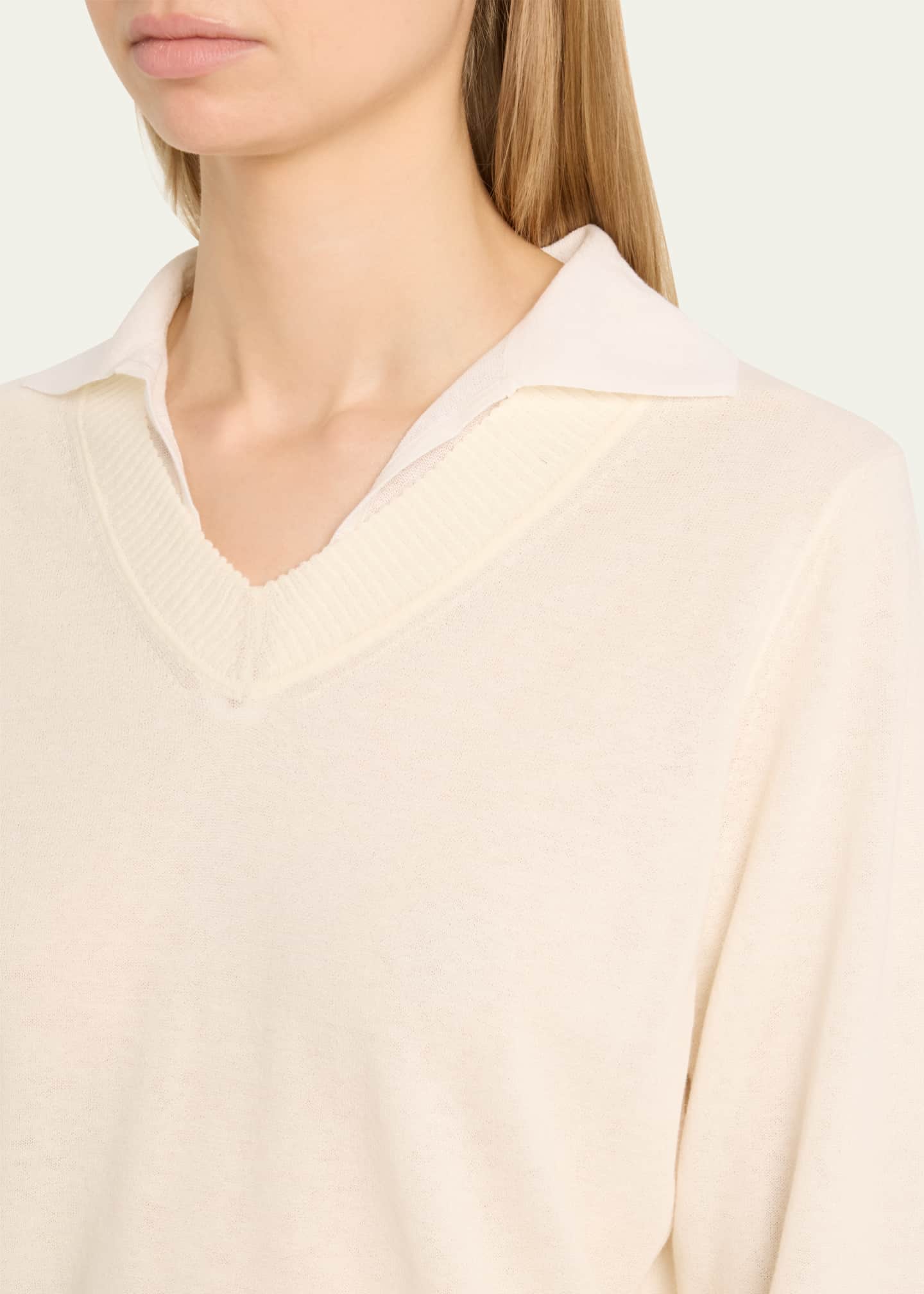 Vince Fine Knit Layered Collared Sweater Image 5 of 5