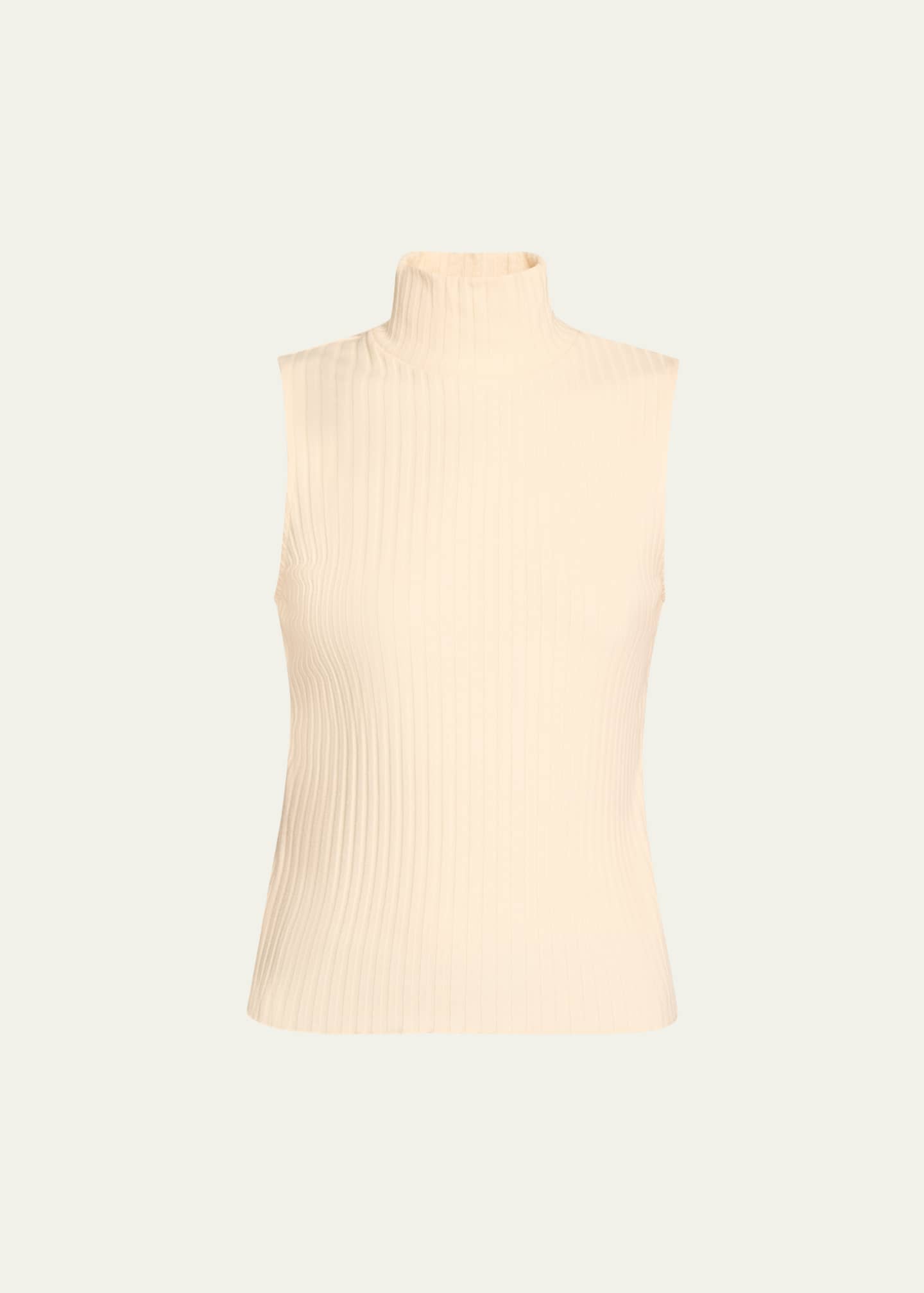 Vince Ribbed Sleeveless Turtleneck Top Image 1 of 4