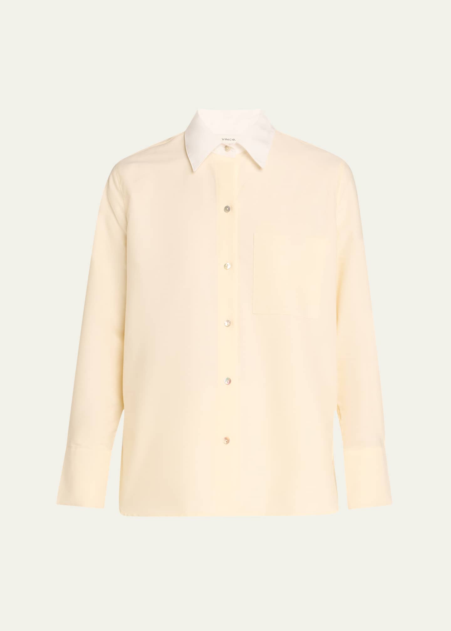 Vince Classic Oxford Shirt with Contrast Collar Image 1 of 5