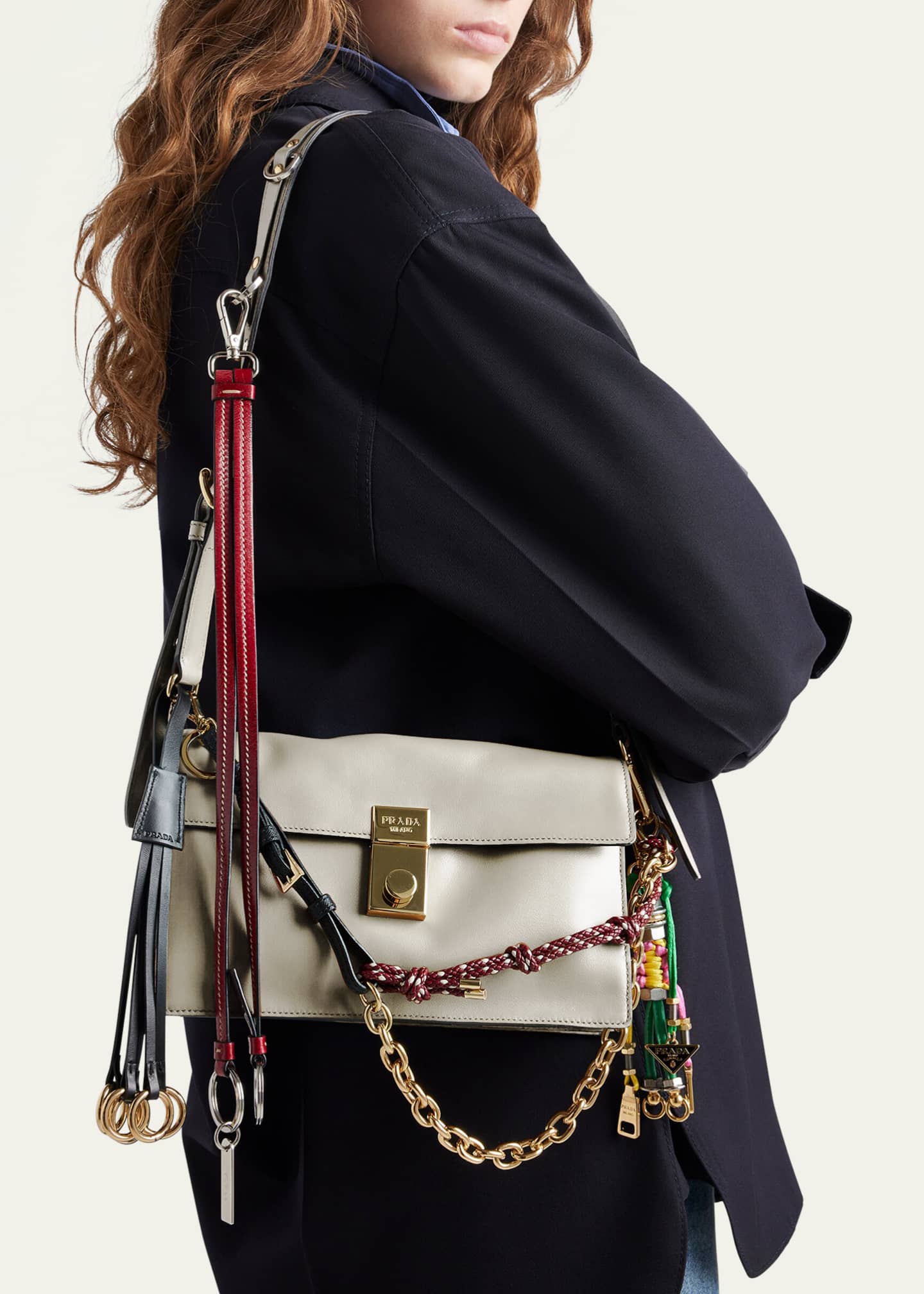 Prada Soft Sound Leather Shoulder Bag - Bergdorf Goodman
