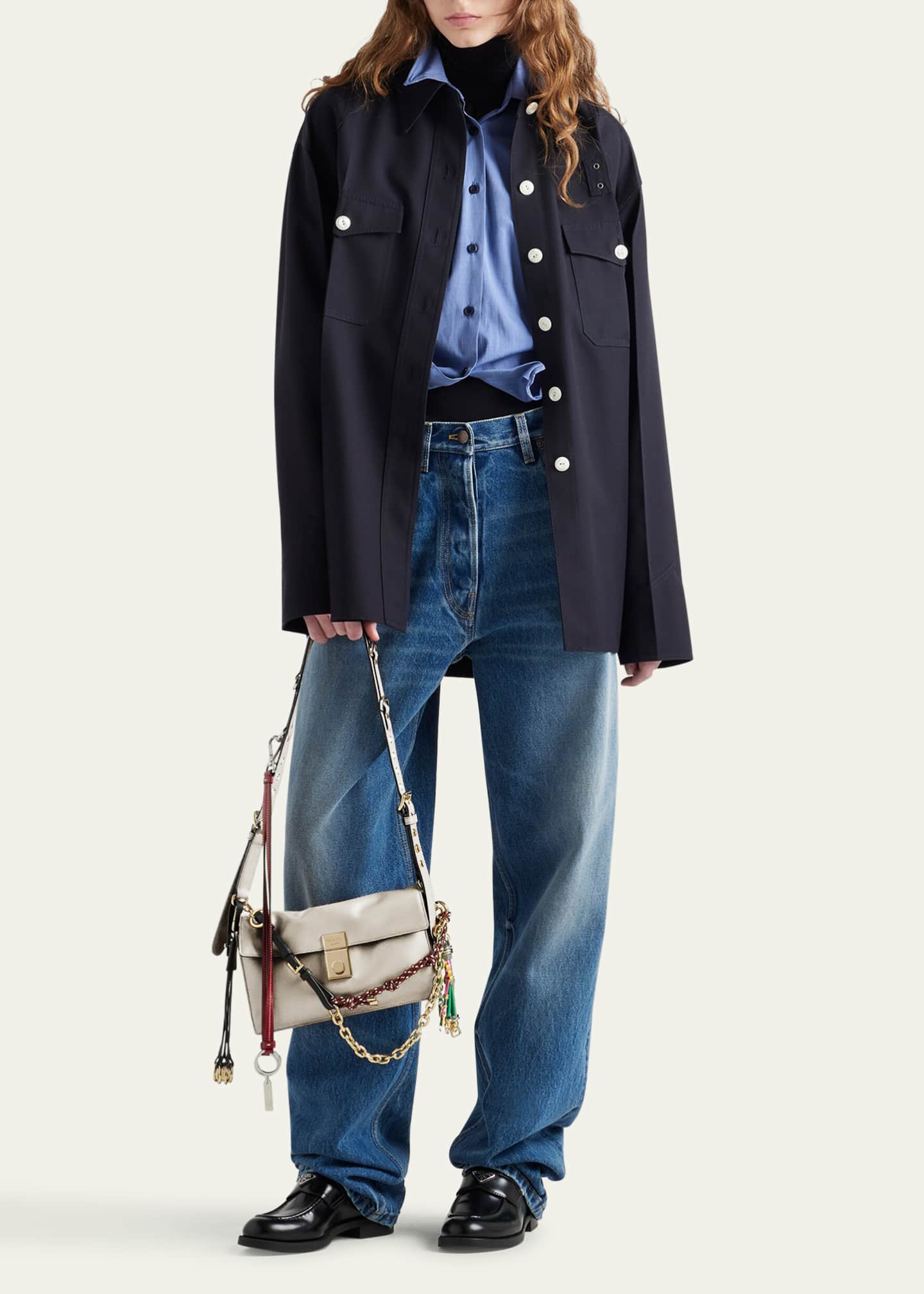 Prada Soft Sound Leather Shoulder Bag - Bergdorf Goodman