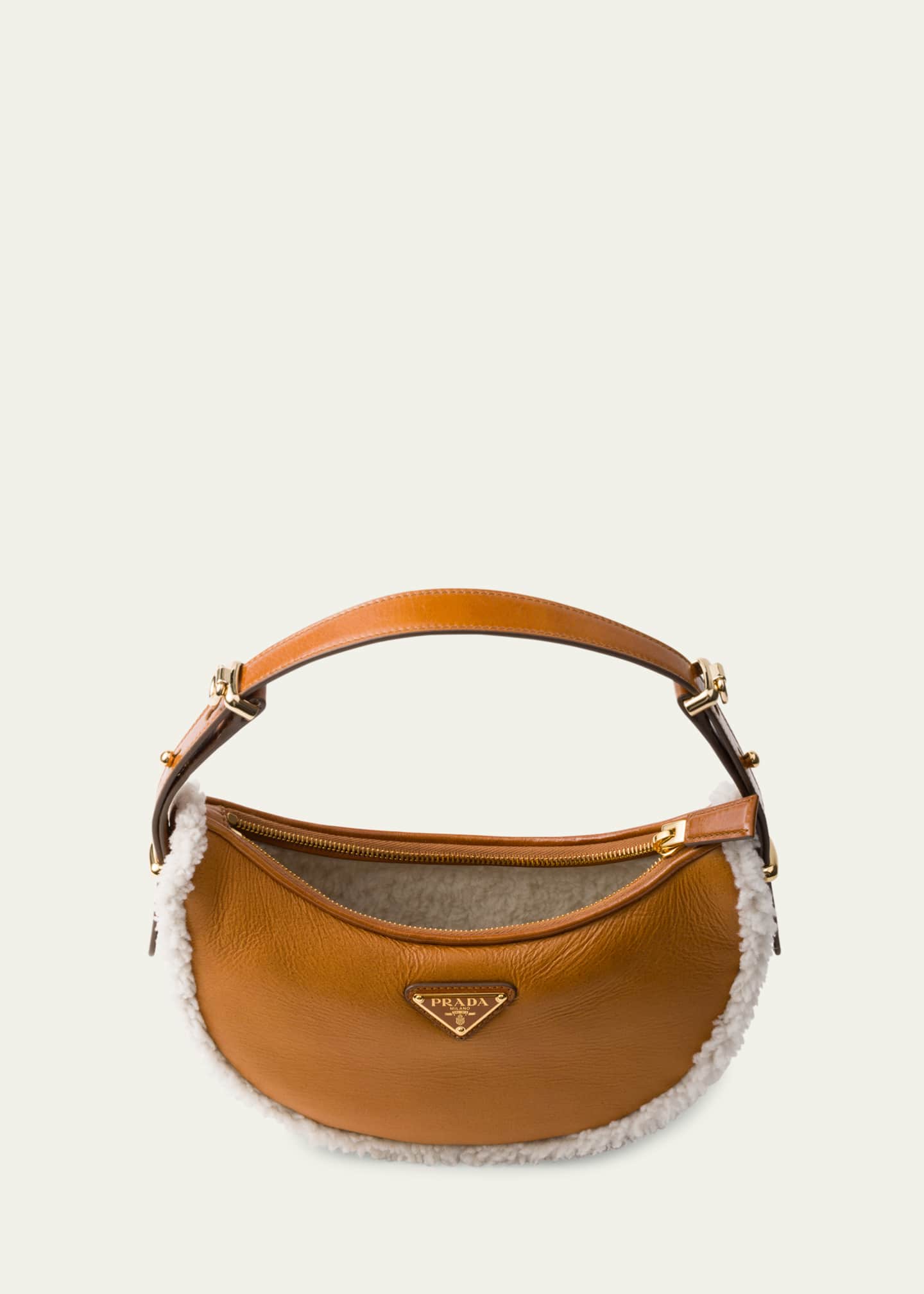 Prada Arque Sheep Shearling Shoulder Bag Image 4 of 5