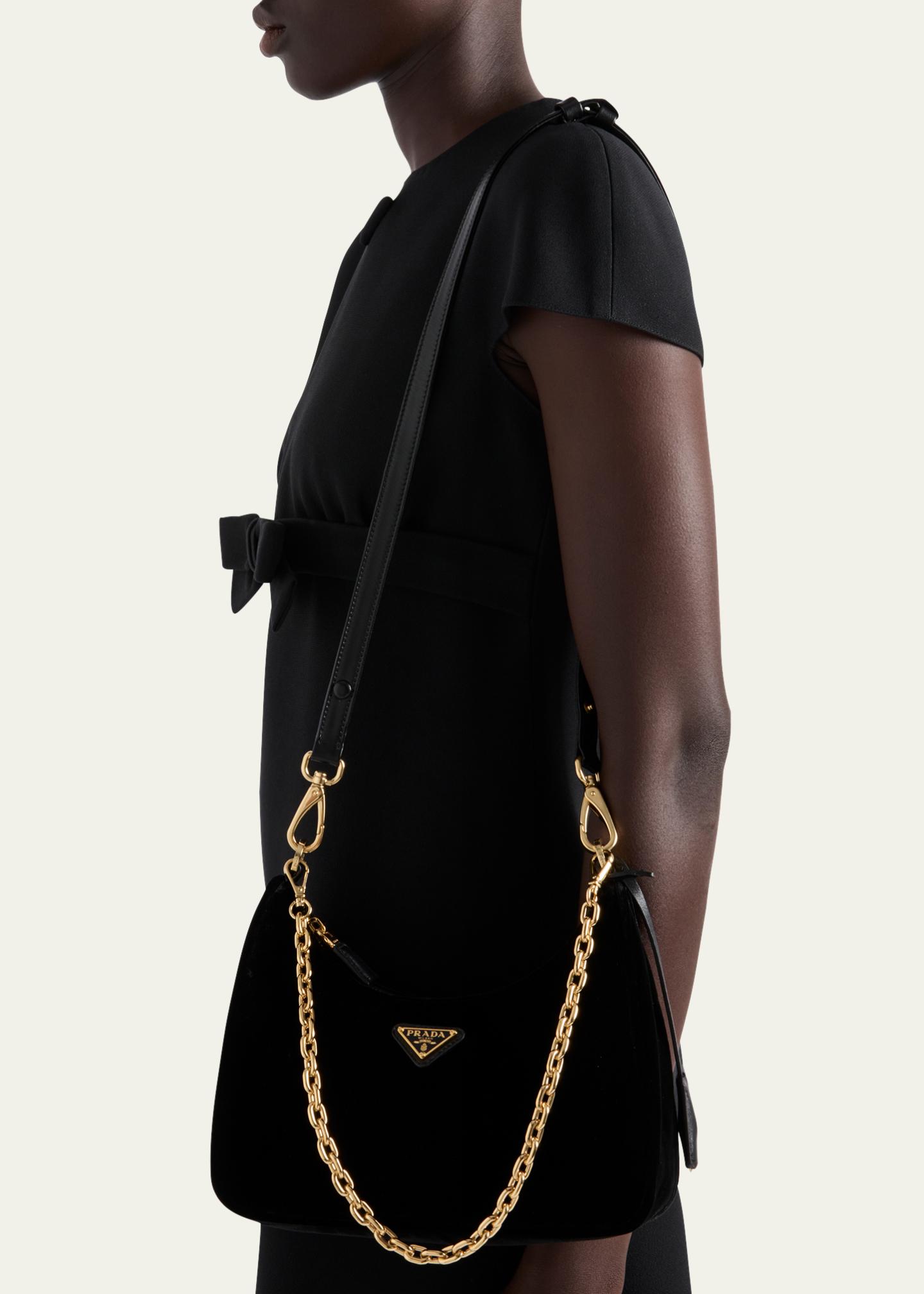 Prada Zip Velvet Shoulder Bag - Bergdorf Goodman