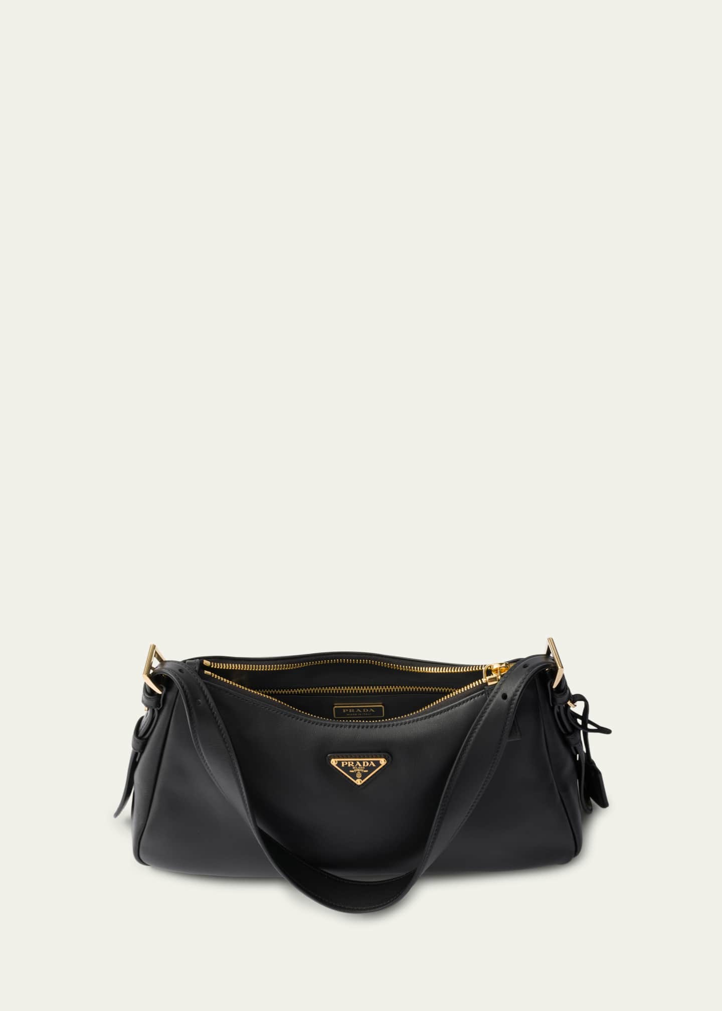 Prada Medium Aimee Zip Leather Shoulder Bag Image 4 of 4