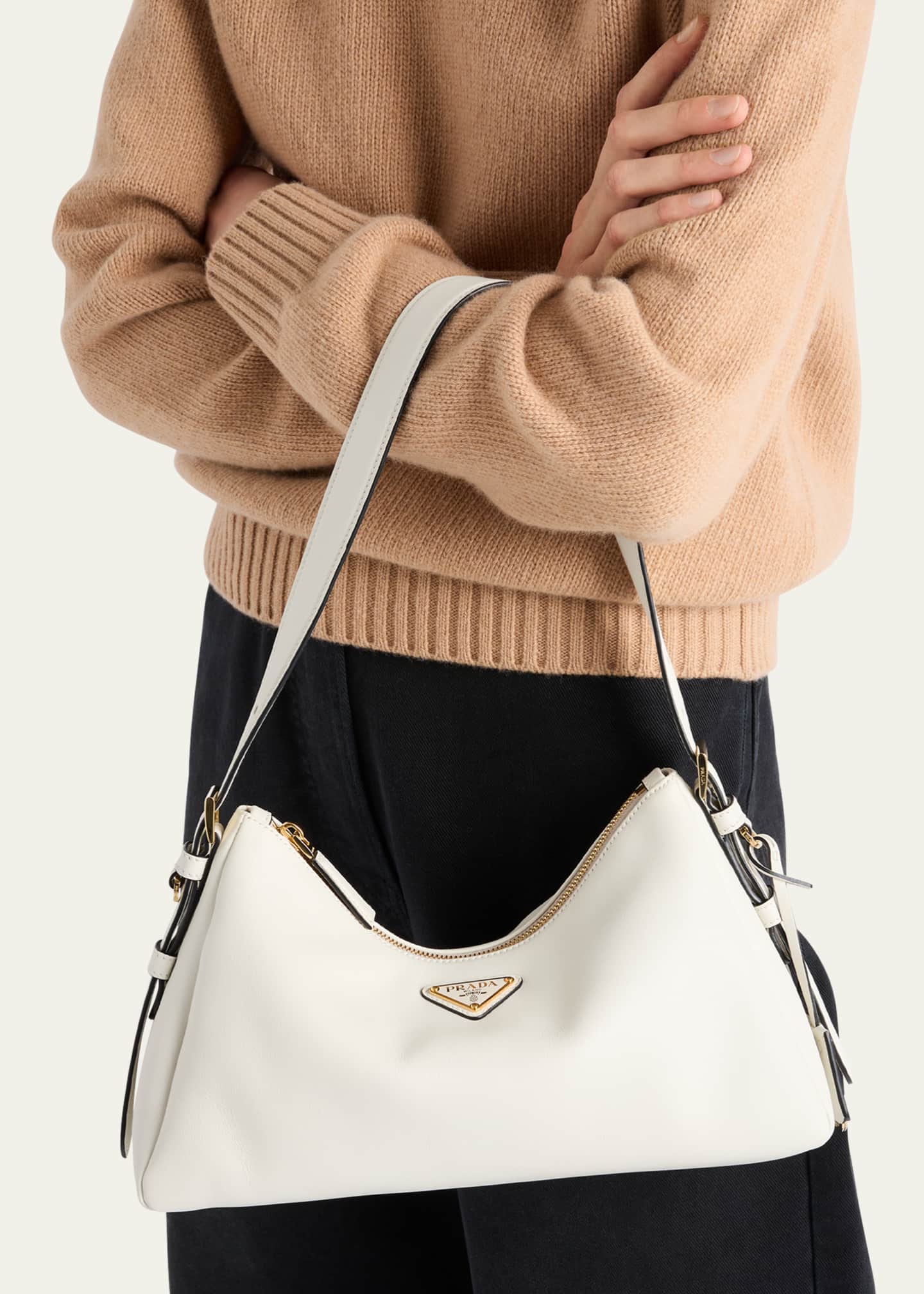 ユミコアボディ Prada Medium Aimee Zip Leather Shoulder Bag - Bergdorf Goodman