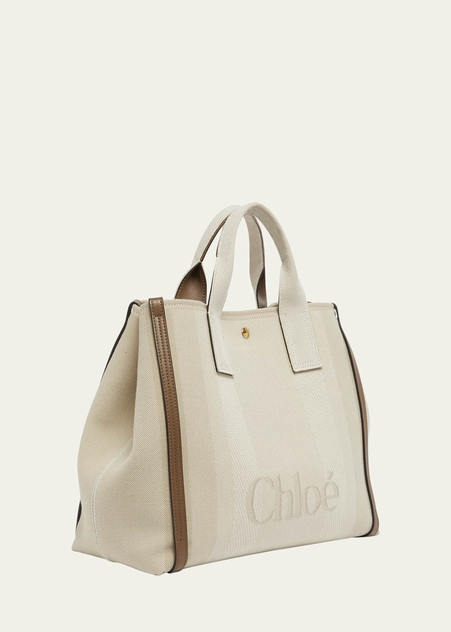 Chloe Large Carry Tote Bag in Jacquard Canvas Image 3 of 6