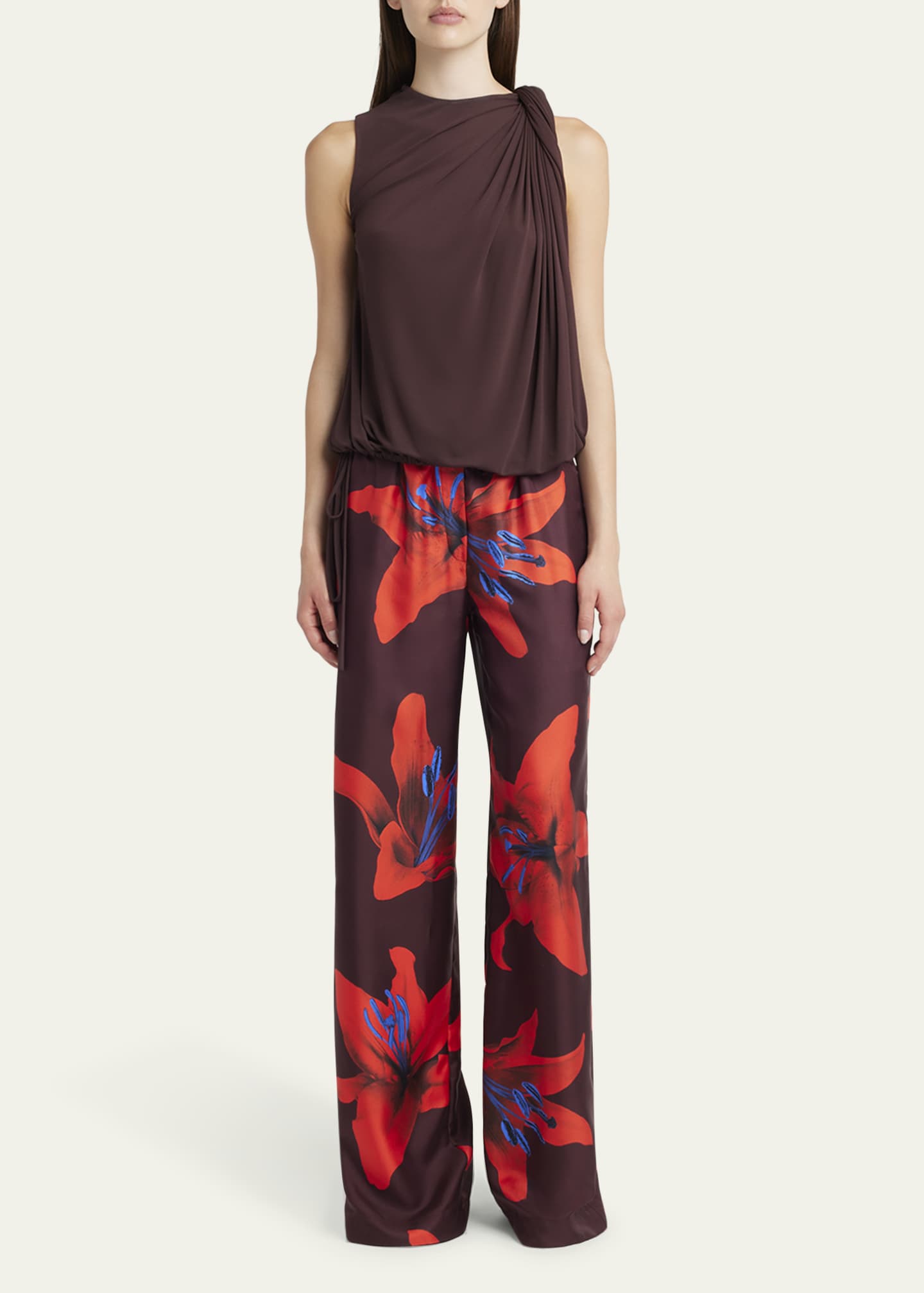 McQueen Twist Draped Jersey Top Image 2 of 5