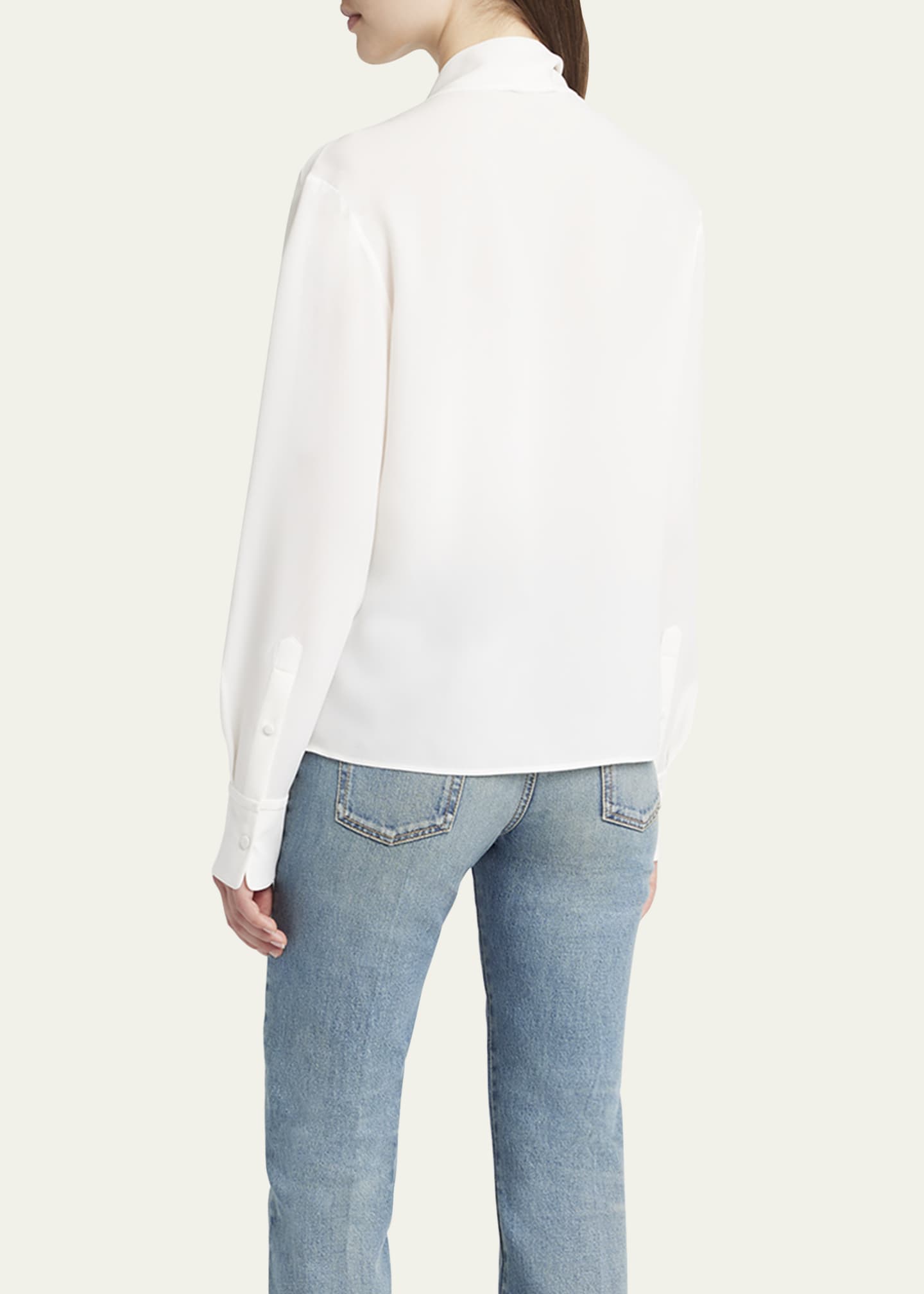 McQueen Tie-Neck Georgette Blouse Image 3 of 5