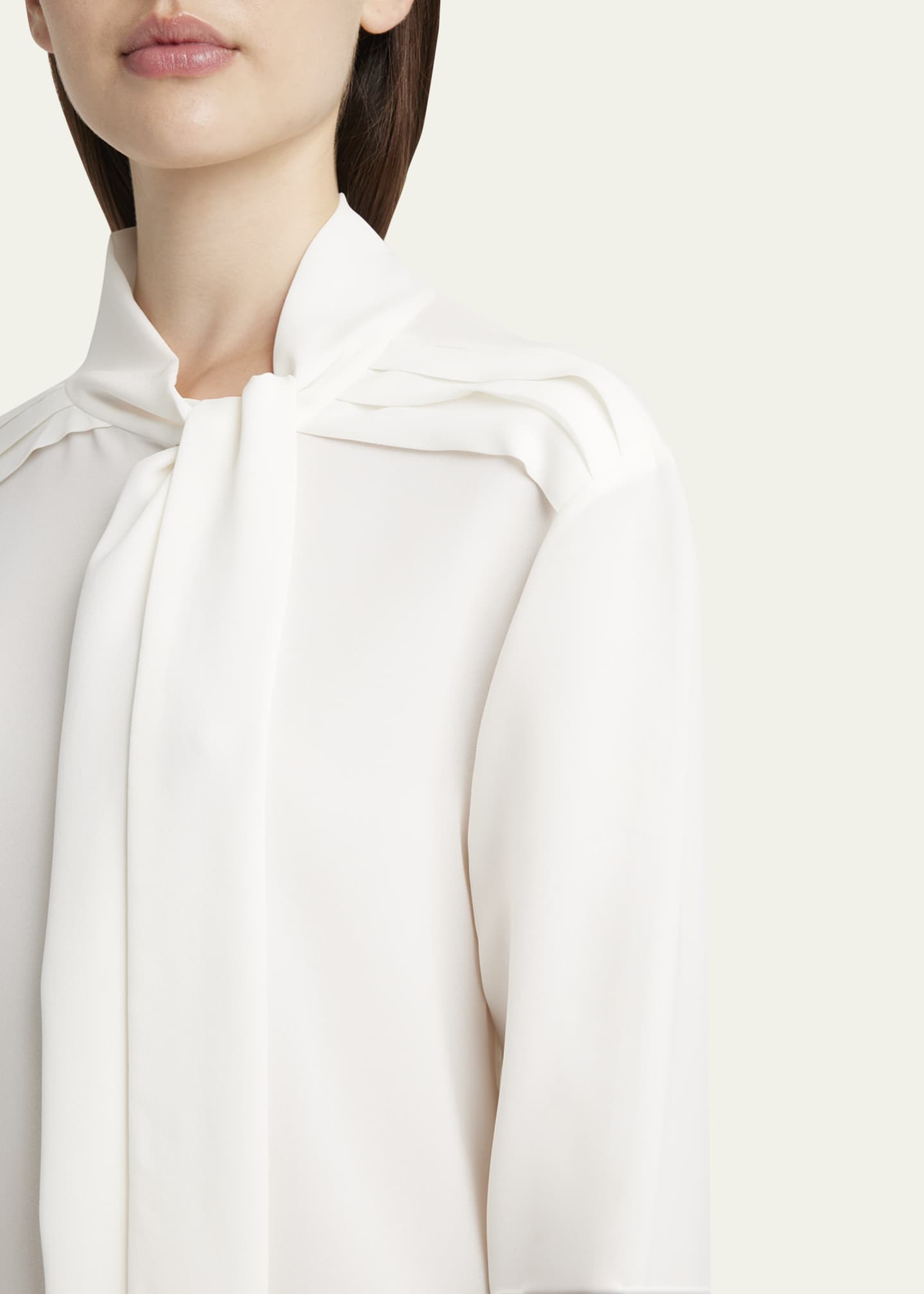 McQueen Tie-Neck Georgette Blouse Image 5 of 5
