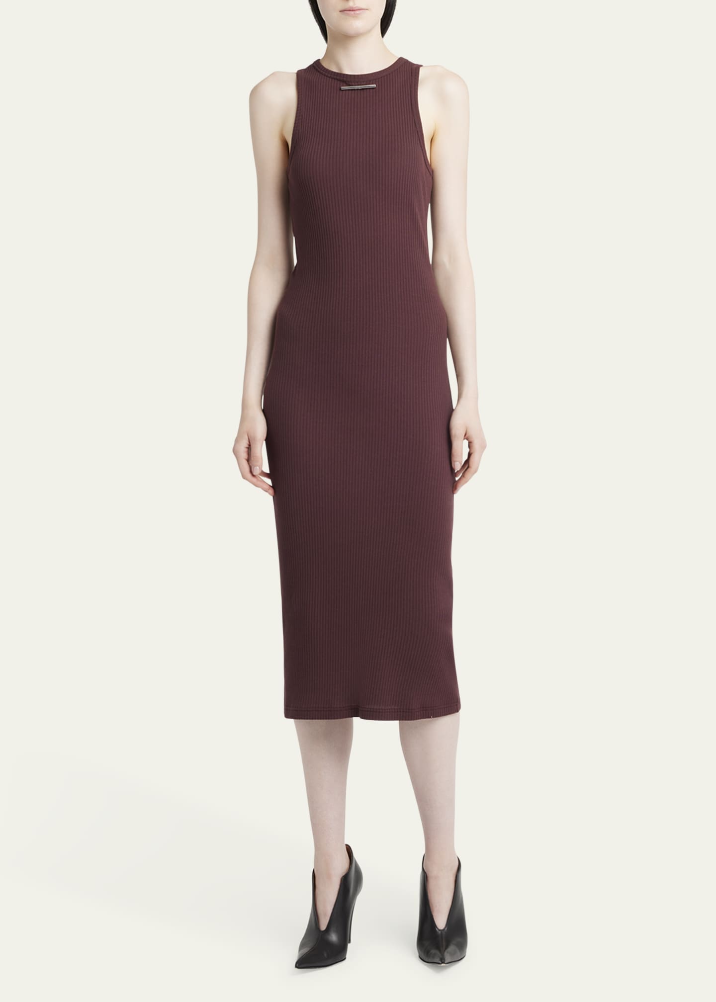 McQueen Ribbed Tank Body-Con Midi Dress Image 2 of 5