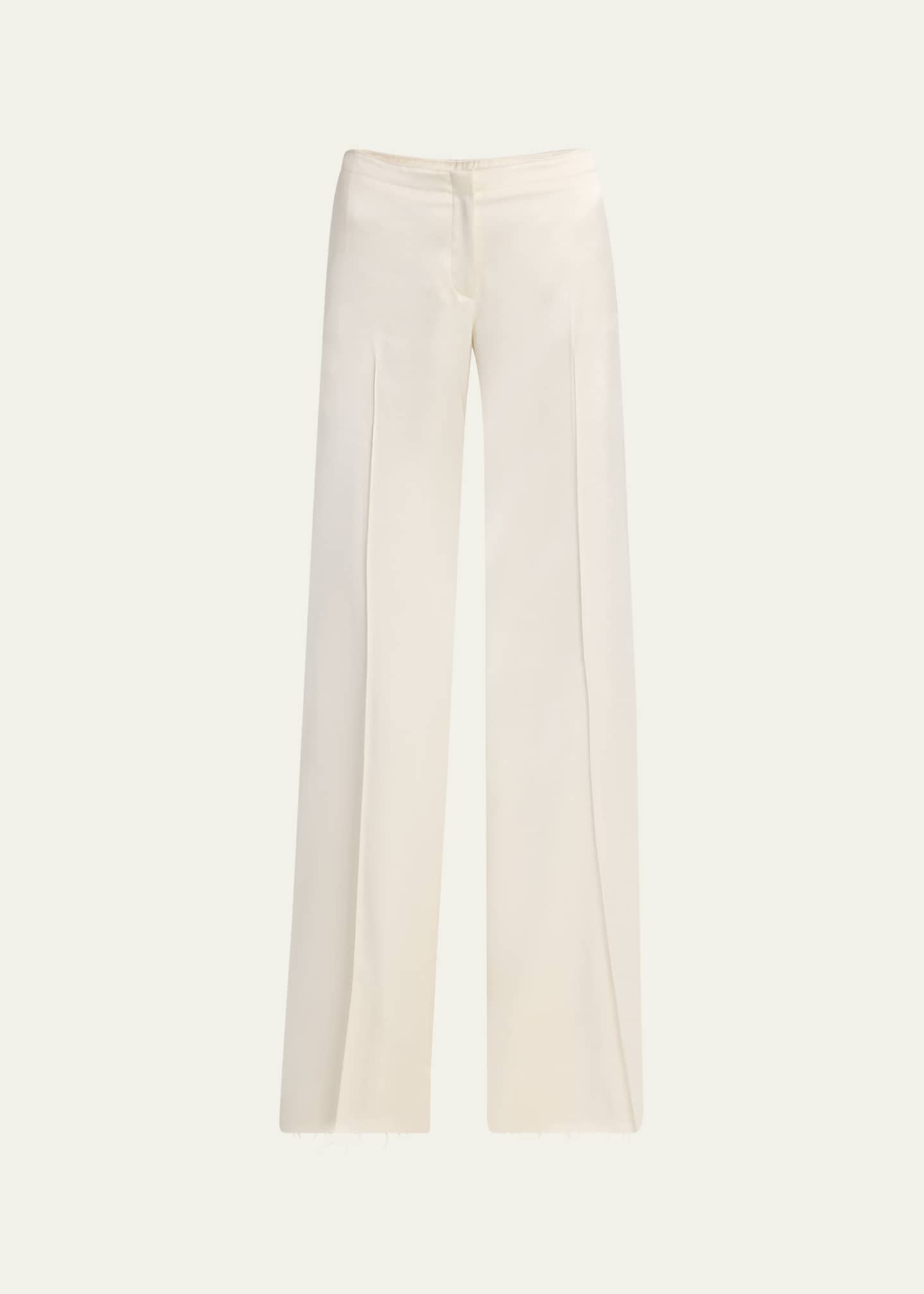 McQueen Satin Wide-Leg Trousers Image 1 of 5
