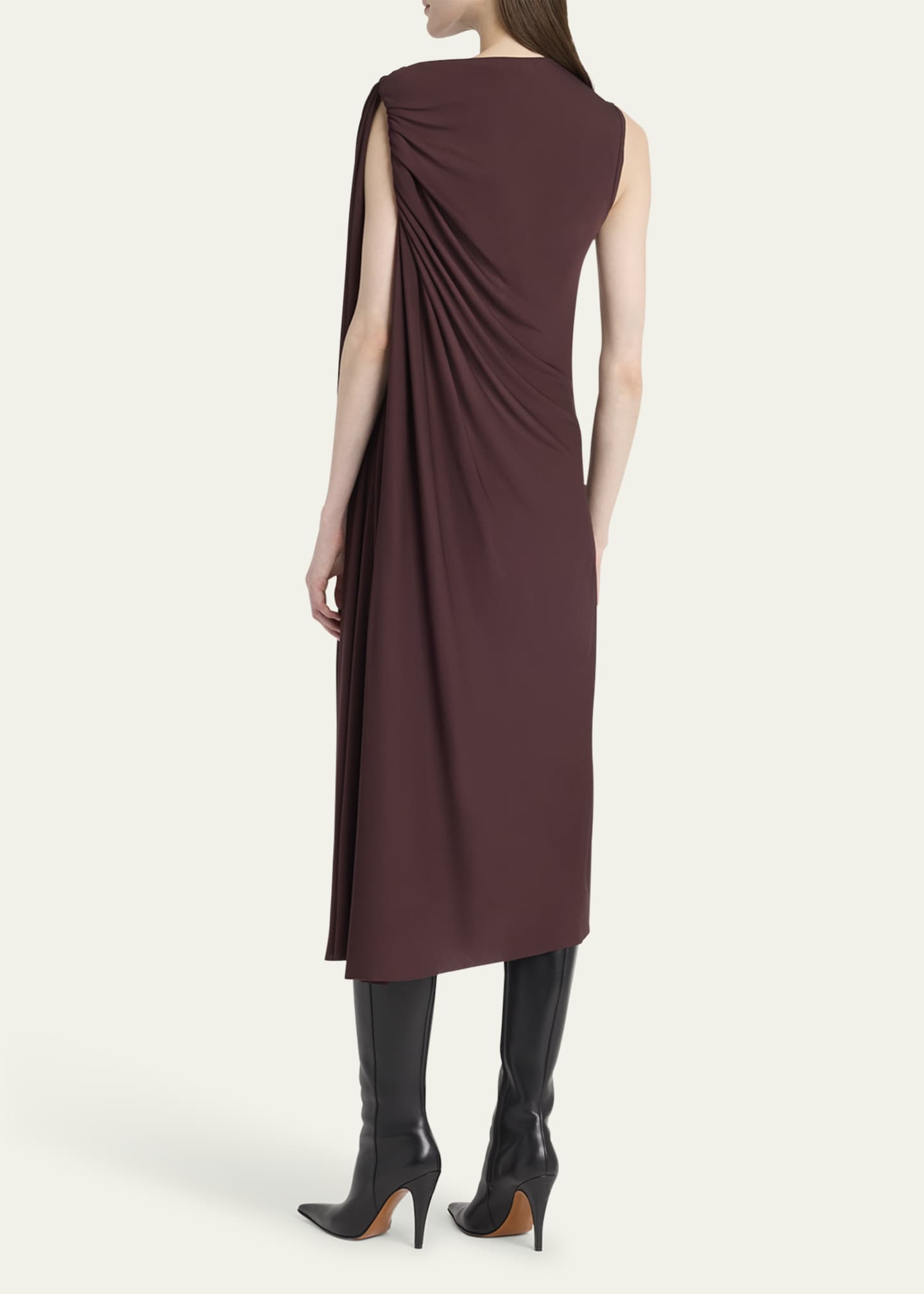 McQueen Draped Sleeveless Midi Dress Image 3 of 5