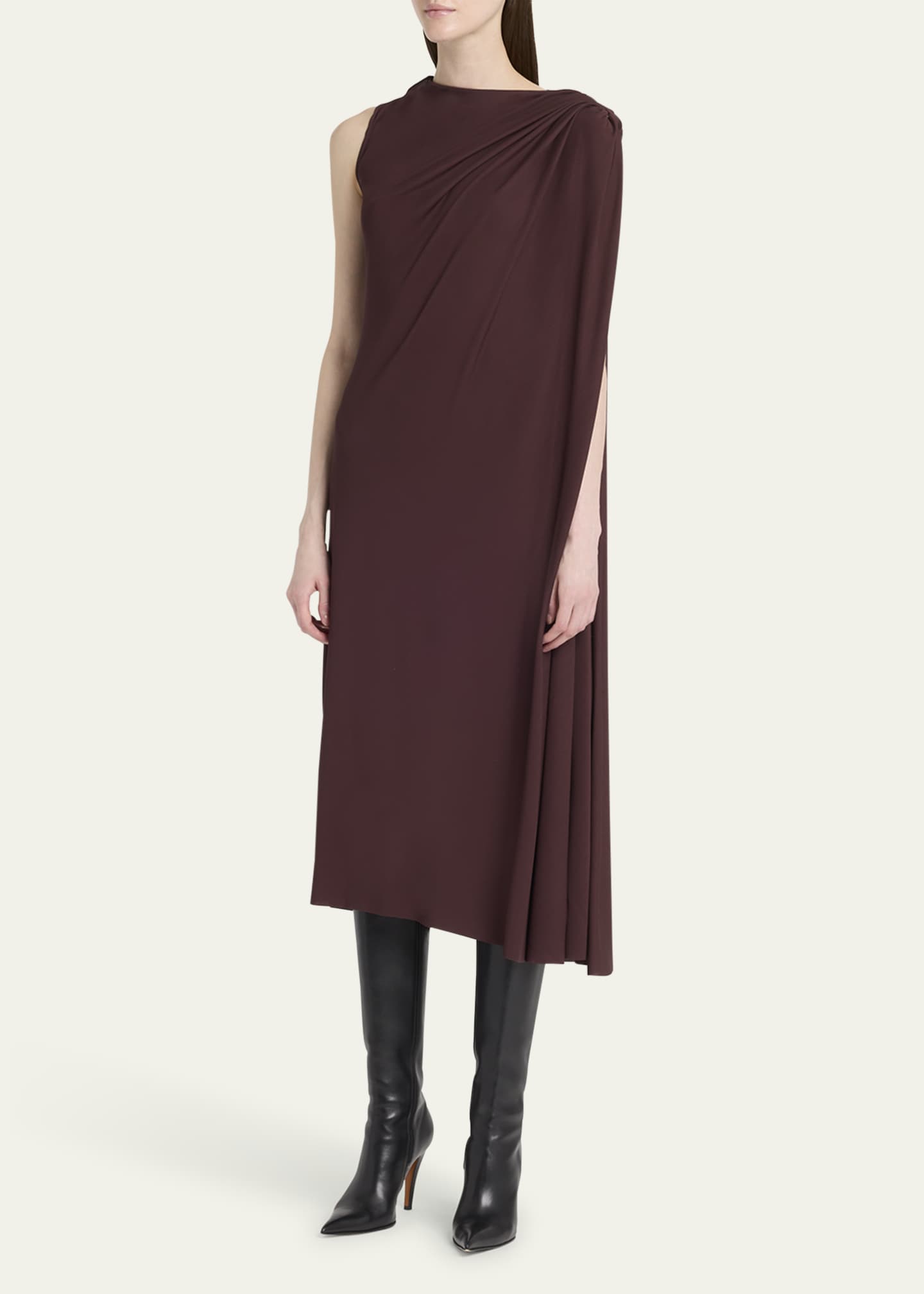 McQueen Draped Sleeveless Midi Dress Image 4 of 5