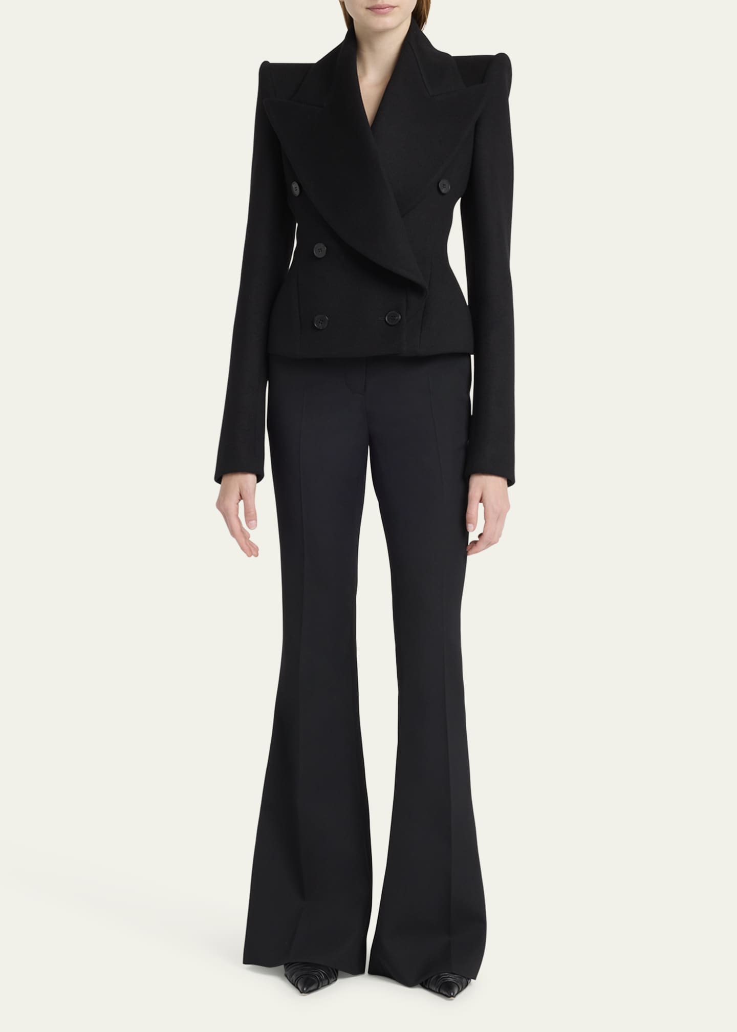 McQueen Wrap Double-Breasted Wool Cashmere Blazer Image 2 of 5